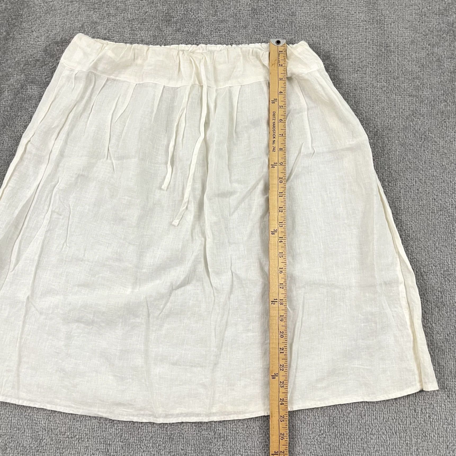 Vintage CP SHADES Skirt Women Large White Linen A-Line Pull On Elastic Waist Minimalist Bohemian Size 36" / US 14 / IT 50 - 4 Thumbnail