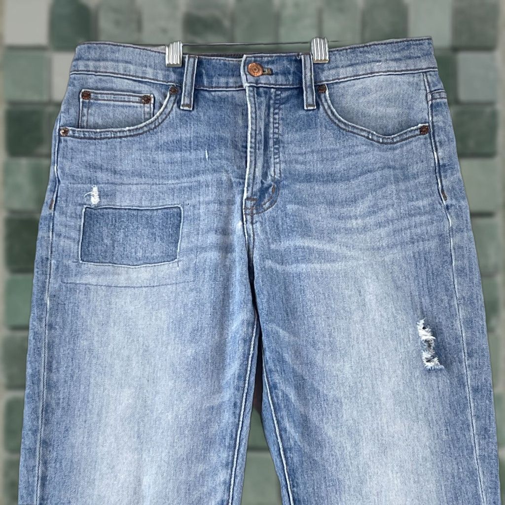 J.Crew J.CREW Jeans Womens Crop Mid-Rise Distressed Blue Denim Size 28 Pants 5-Pocket 26 Inseam Casual Vintage Inspired Size 28" / US 6 / IT 42 - 1 Thumbnail
