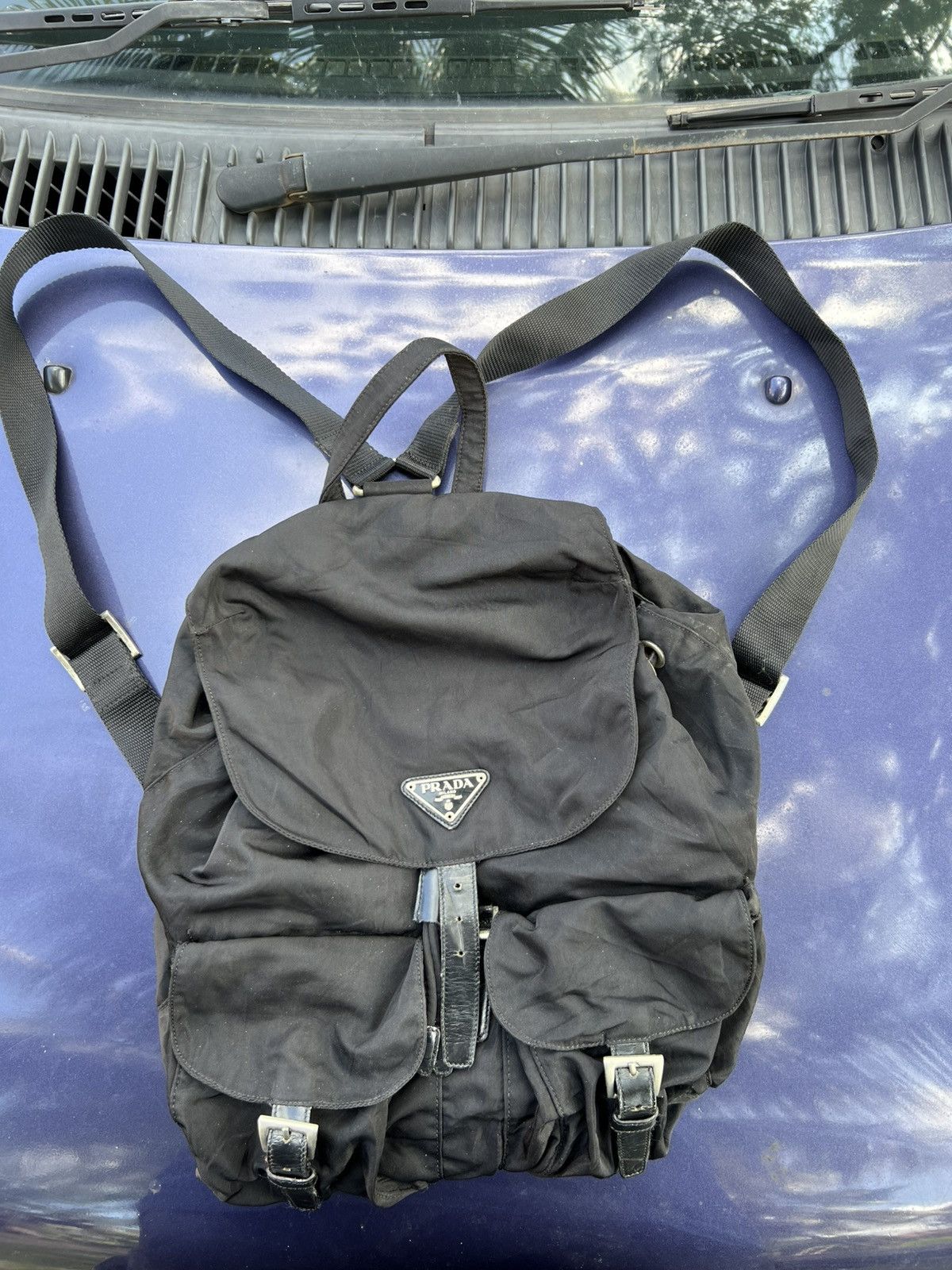 Prada × Vintage Vintage Prada Black Backpack Size ONE SIZE - 1 Thumbnail