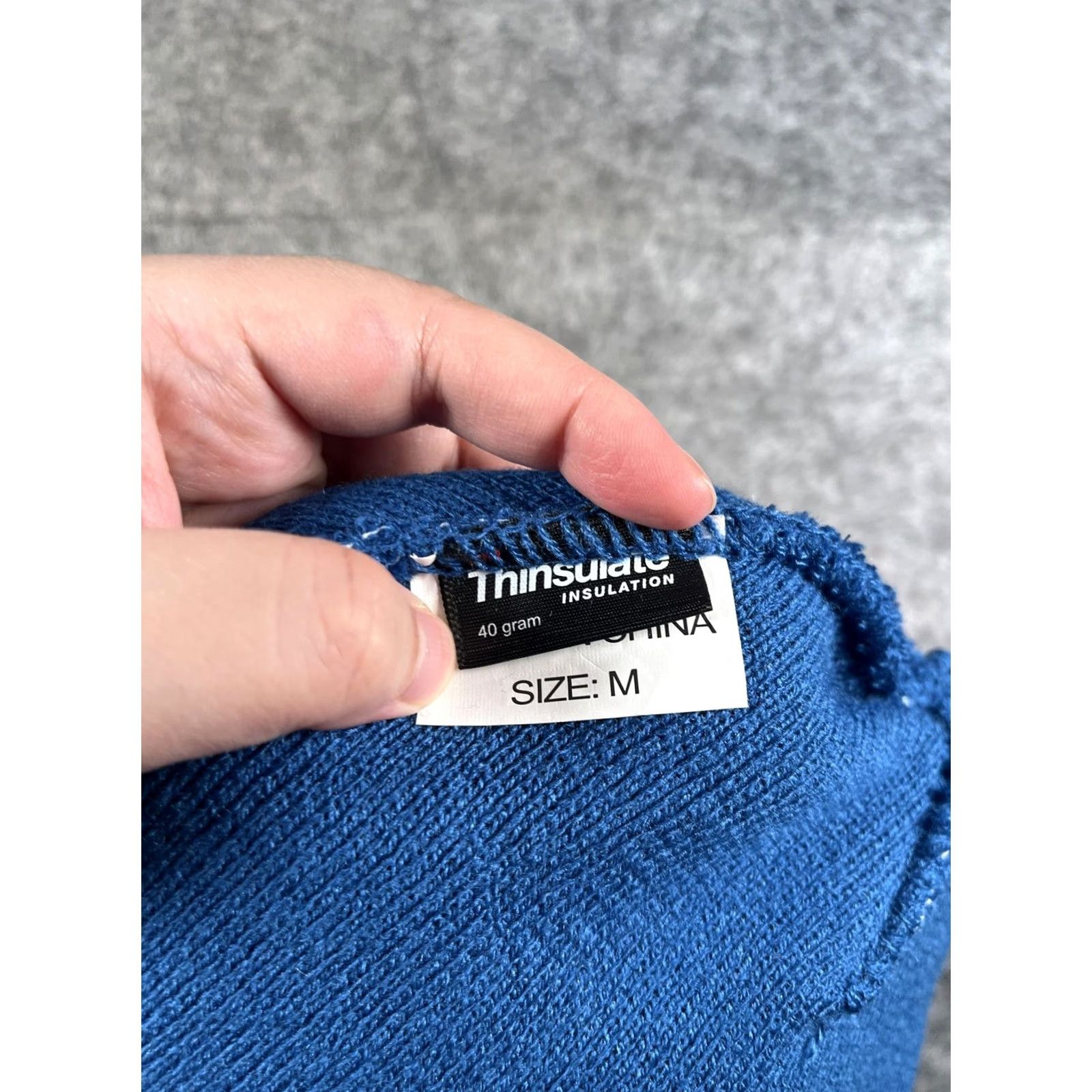 Vintage Thinsulate Beanie Mens M Blue Knit Insulated Winter Hat Star Patch Casual Size ONE SIZE - 7 Thumbnail