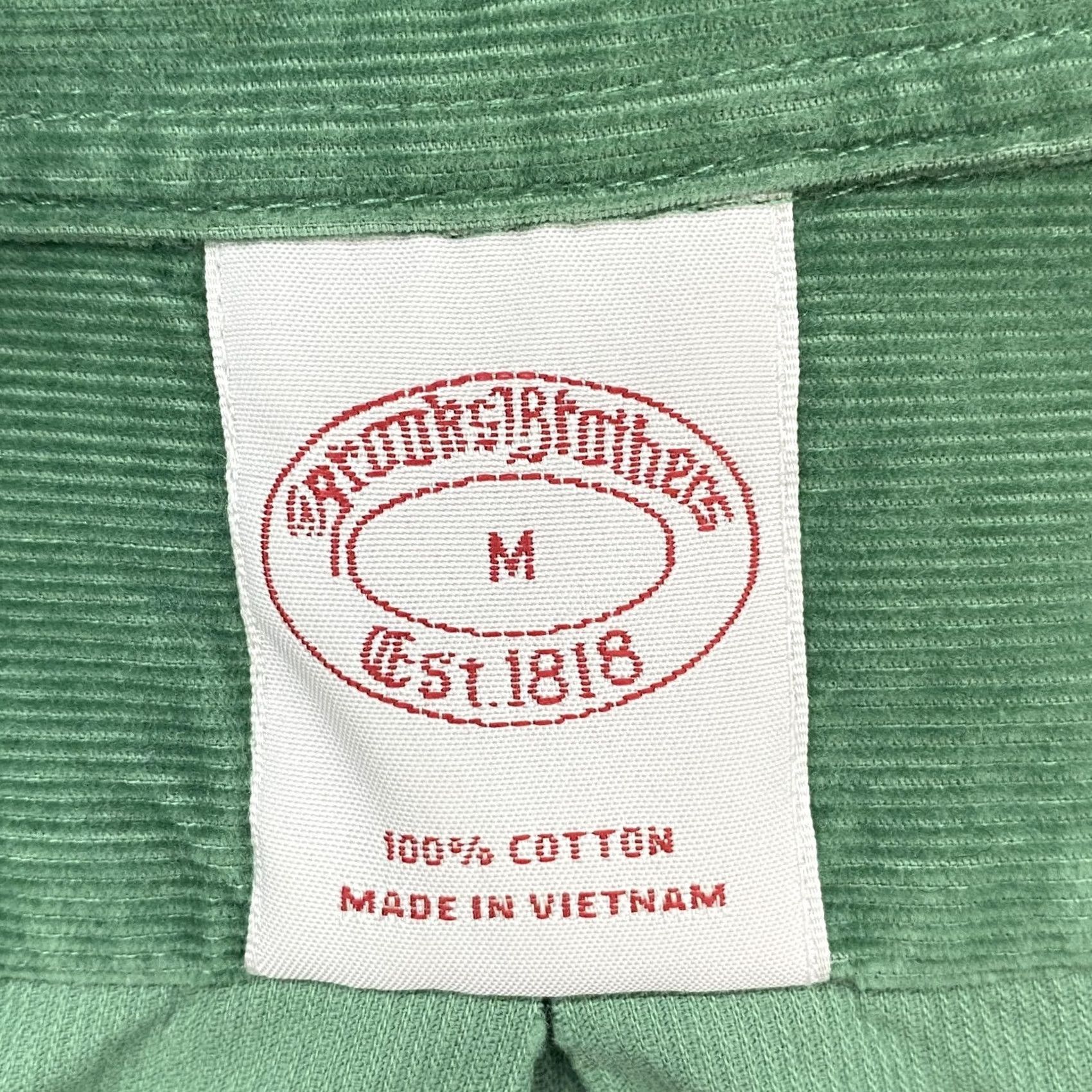 Brooks Brothers Brooks Brothers Corduroy Shirt Mens M Green Cotton Long Sleeve Button Up Size US M / EU 48-50 / 2 - 6 Thumbnail