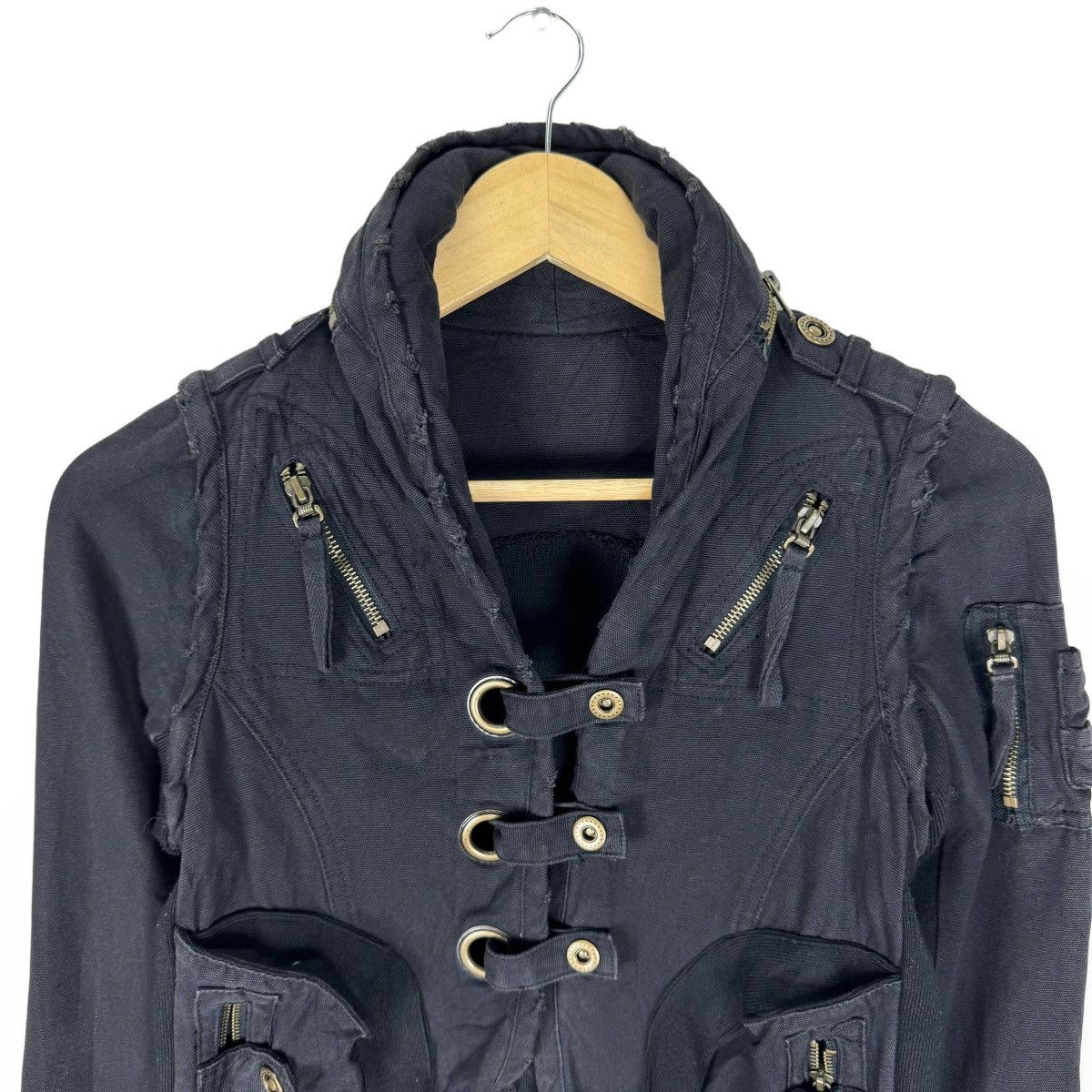 Japanese Brand ⚡️CAROLL SMALL PART DETACHABLE SLEEVE HOODIE BONDAGE JACKET Size XS / US 0-2 / IT 36-38 - 4 Thumbnail