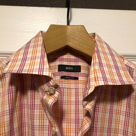 Hugo Boss Hugo boss men's cotton dress shirt size: 17.5/long sleeve Size US XL / EU 56 / 4 - 7 Thumbnail