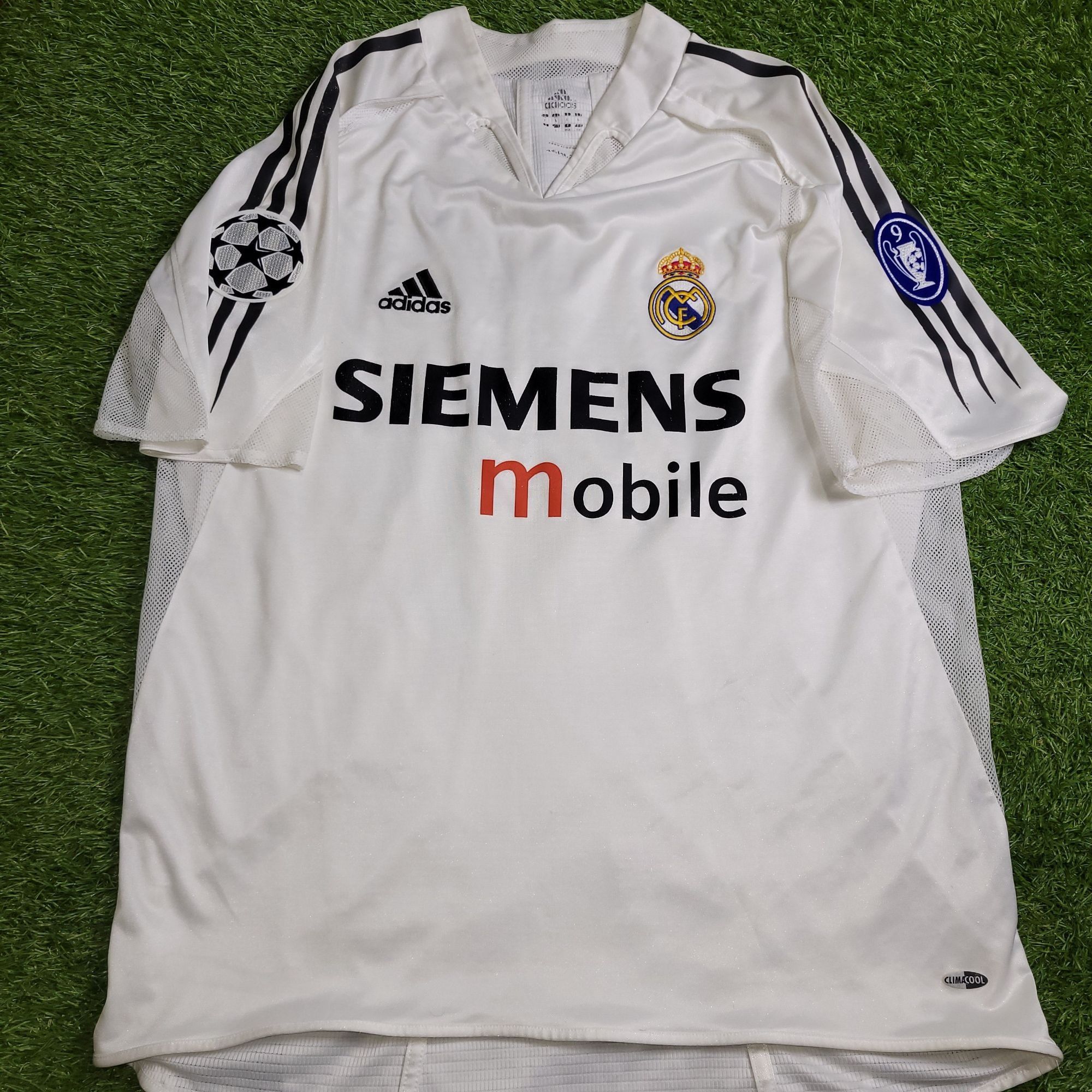 Adidas Zidane Real Madrid PLAYER ISSUE UEFA 2004 2005 Soccer Jersey Size US L / EU 52-54 / 3 - 2 Thumbnail