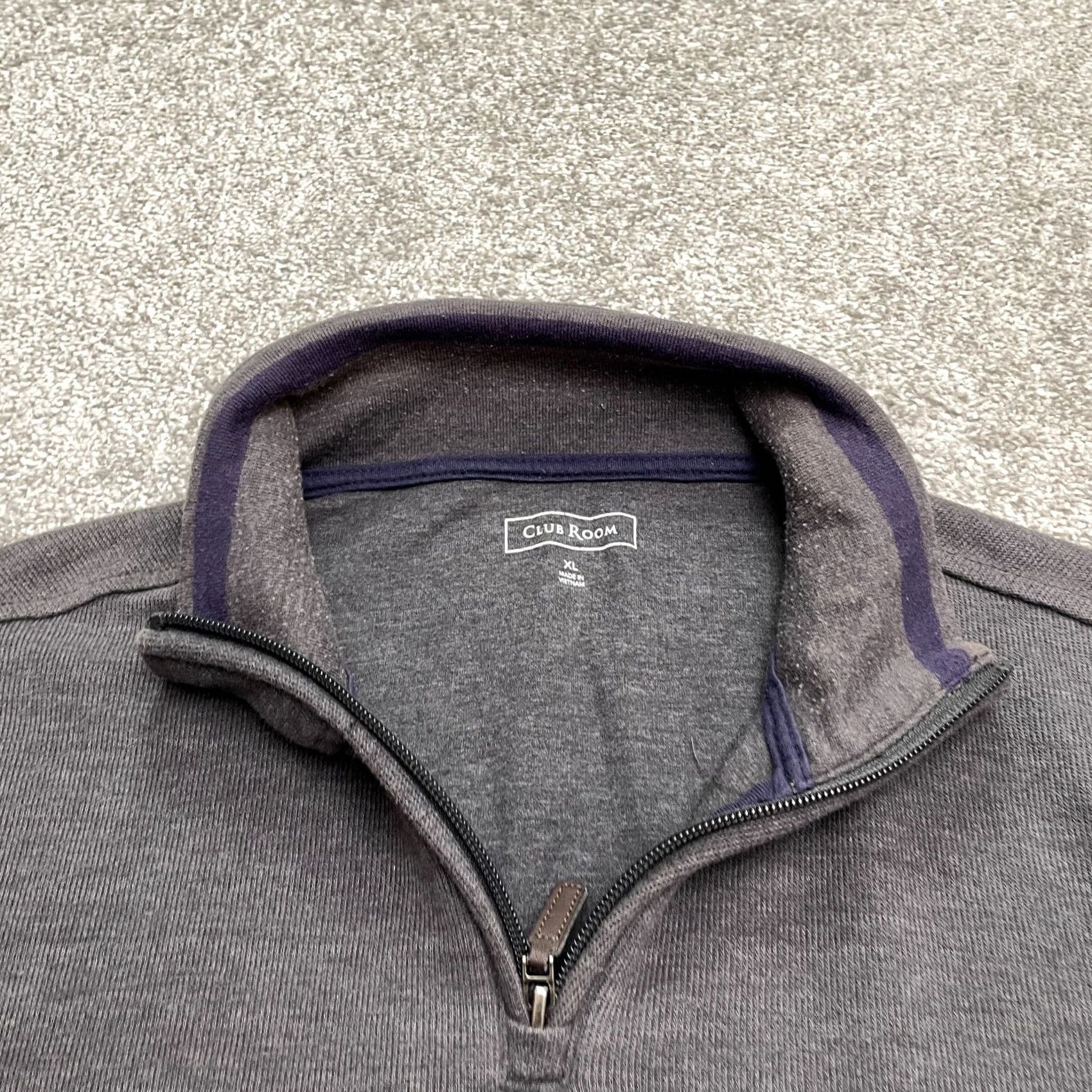 Club Room Club Room Mens XL Gray Cotton Blend 1/4 Zip Pullover Sweatshirt Casual Outdoor Size US XL / EU 56 / 4 - 7 Thumbnail