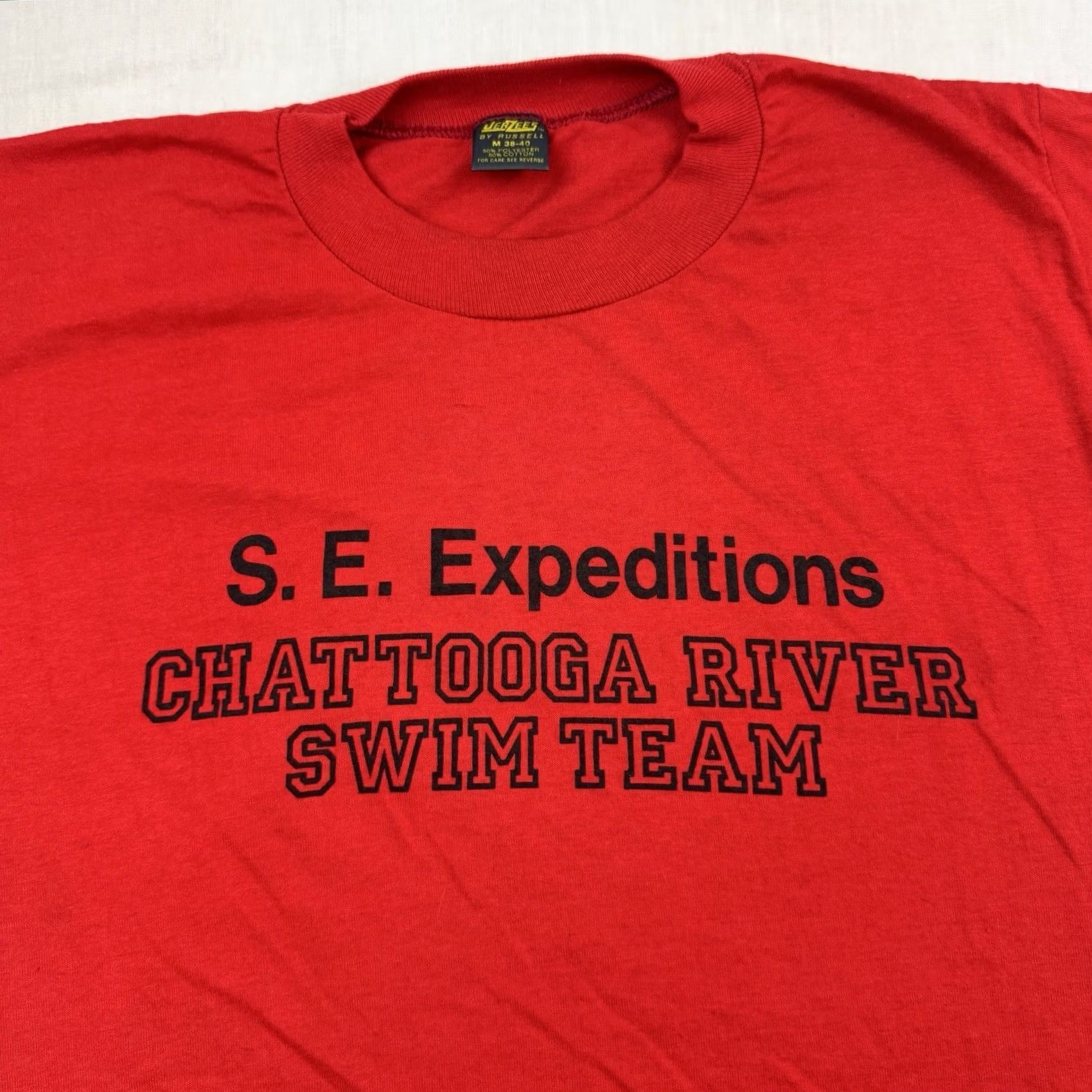 Jerzees VINTAGE JERZEES Chattooga River Swim Team T Shirt Adult Medium Red 1980s USA Mens Size US M / EU 48-50 / 2 - 3 Thumbnail