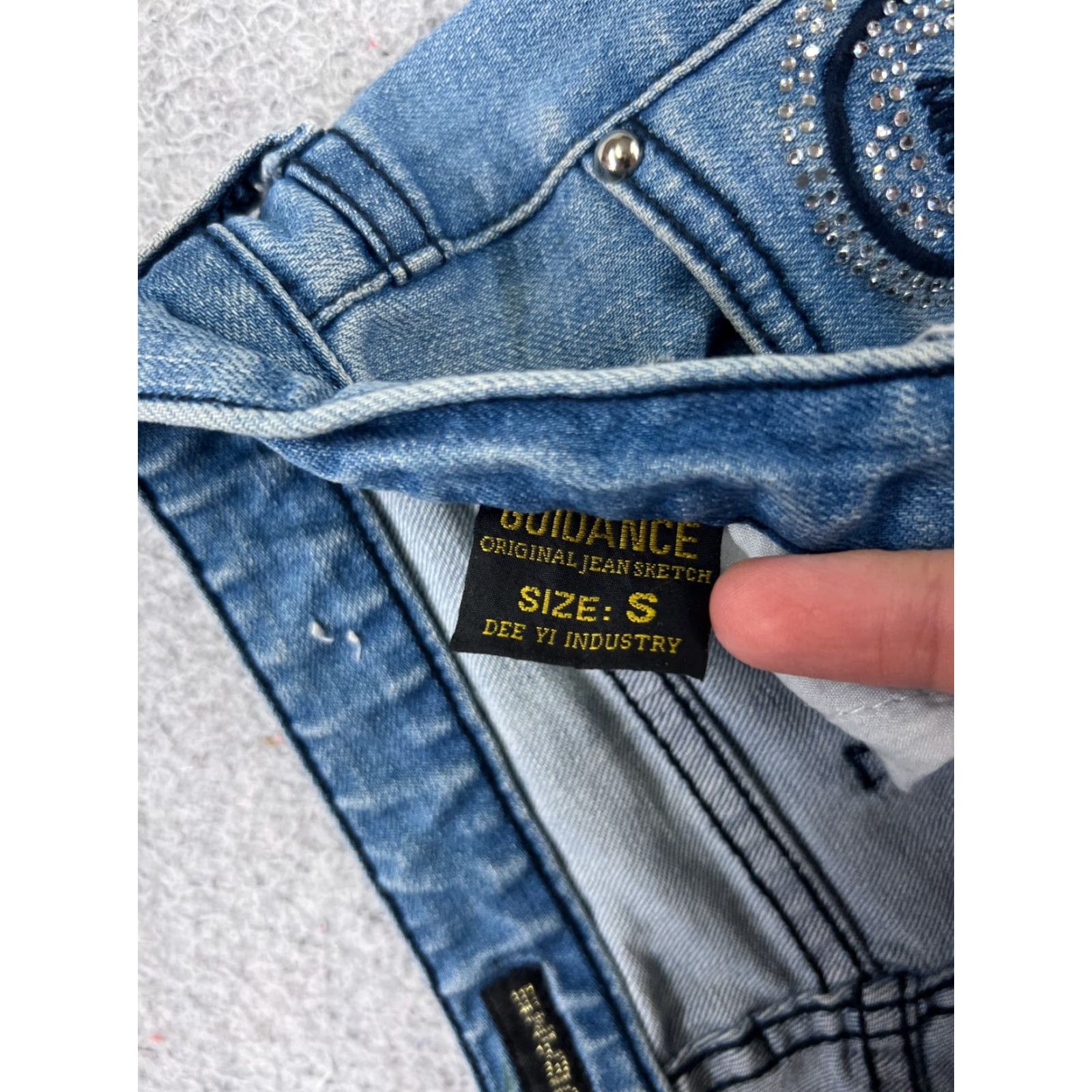 Denime Guidance Jeans Womens 26 Blue Denim Flared Distressed Embellished 26x28 Jeans Womens Regular blue Flared Distressed City Jeans Womens Size 26" / US 2 / IT 38 - 7 Thumbnail