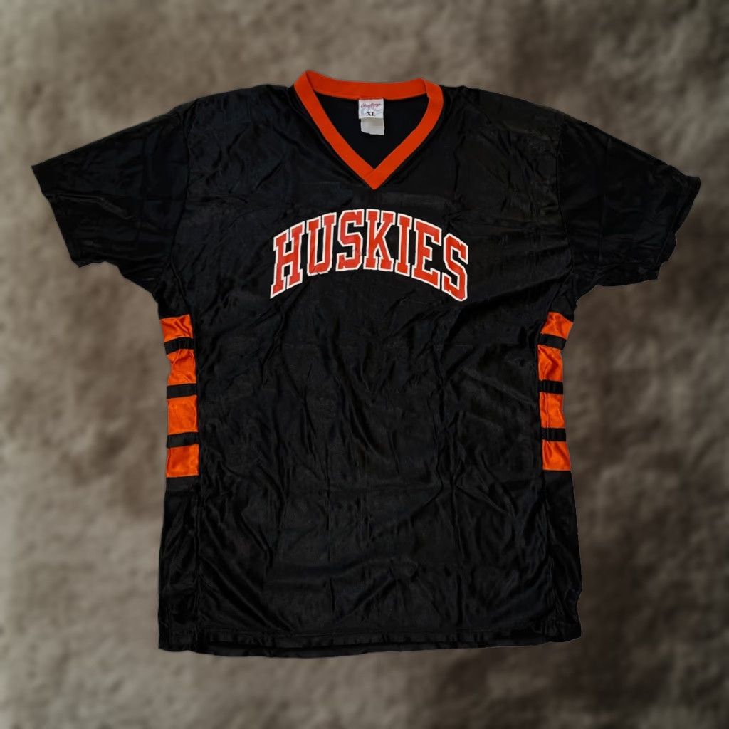 Vintage VINTAGE Huskies Football Jersey Shirt XL Black 90s Men Short Sleeve Rawlings Size US XL / EU 56 / 4 - 1 Thumbnail