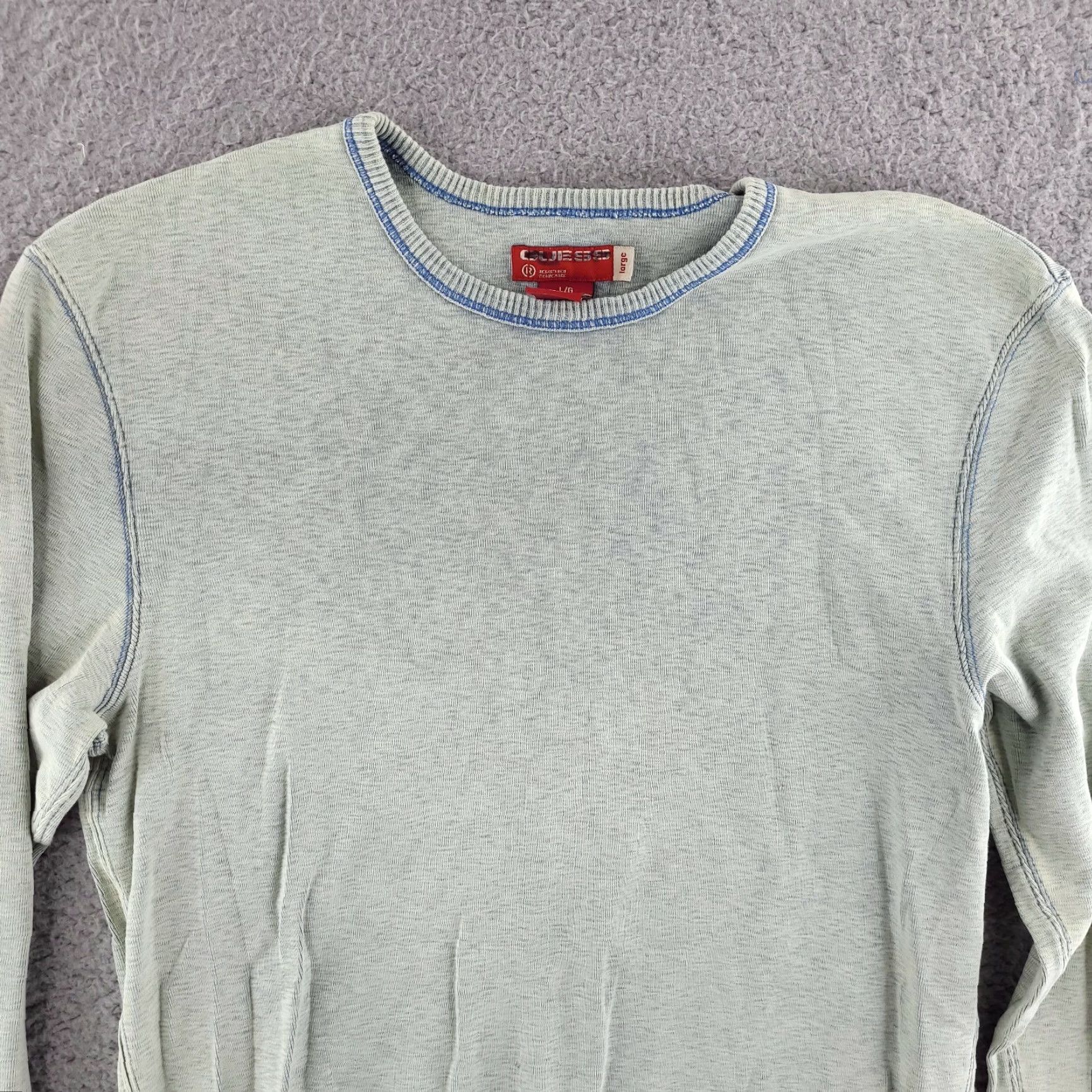Guess GUESS Sweater Shirt Mens Large Slim Fit Crew Neck Green Pullover Vintage? No (Green) Size US L / EU 52-54 / 3 - 3 Thumbnail