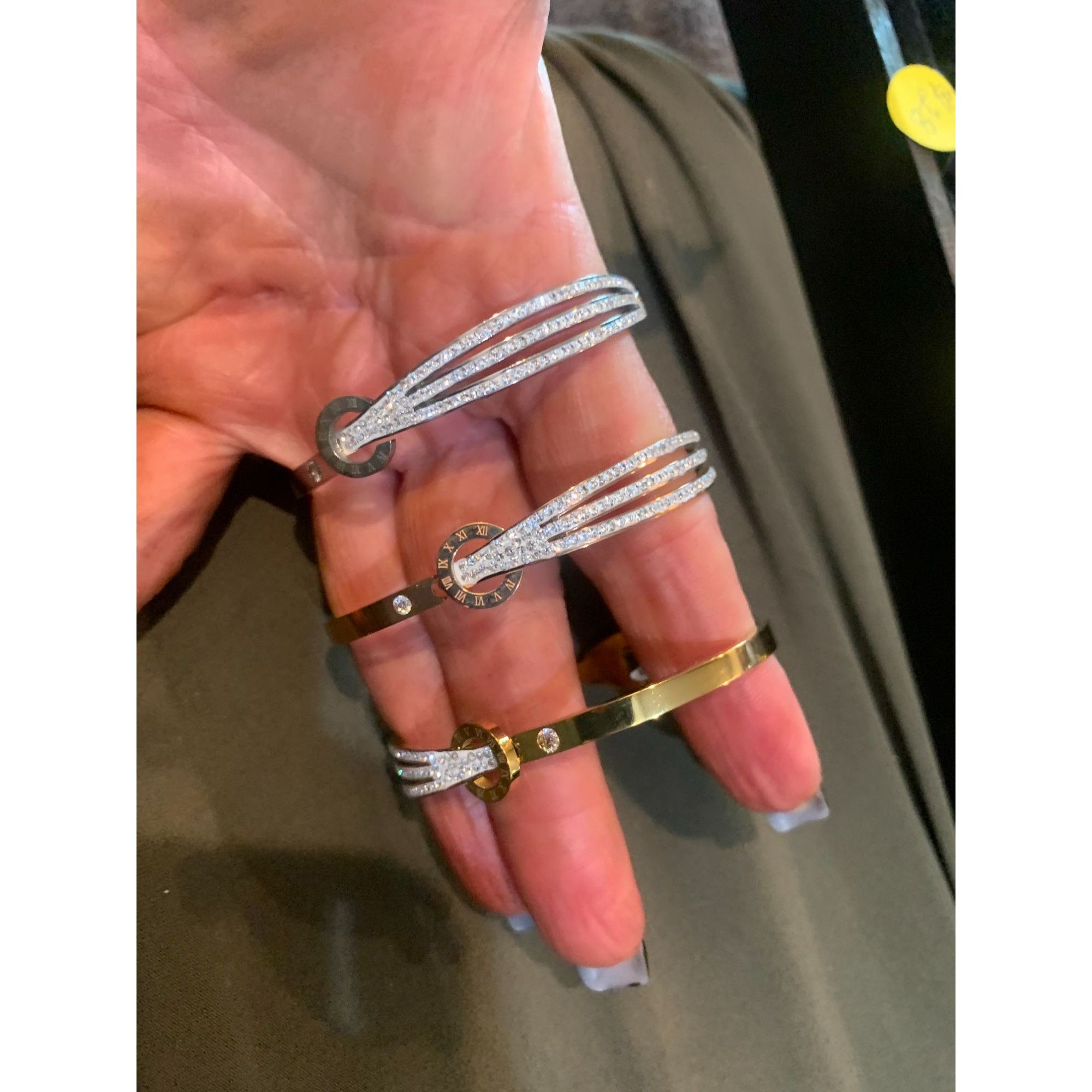 Other Stainless Steel MZ Collection Adjustable Bracelet With Rhine Size ONE SIZE - 7 Thumbnail