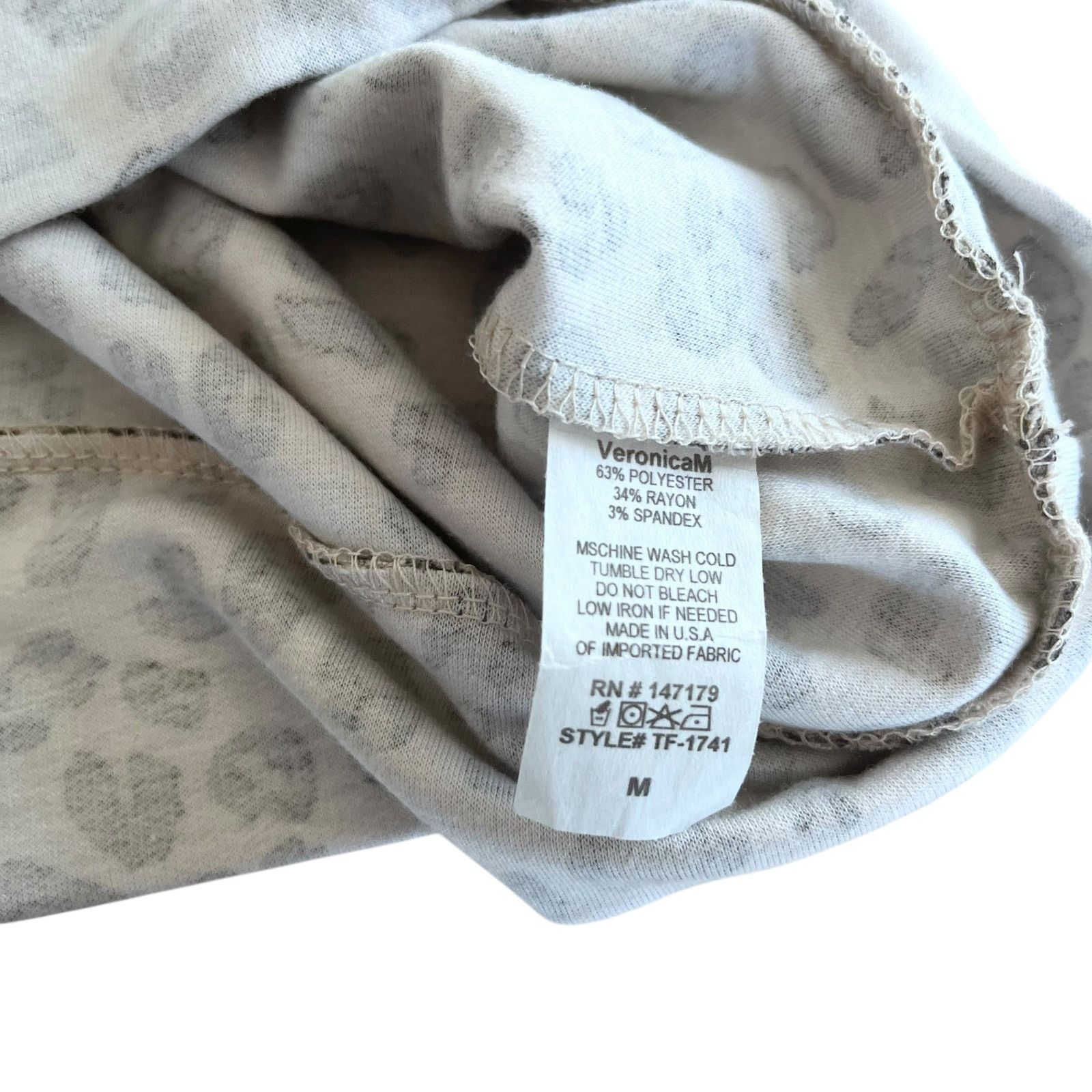 Other Veronica M Beige leopard Animal Print Long Sleeve T-Shirt Size M / US 6-8 / IT 42-44 - 5 Thumbnail