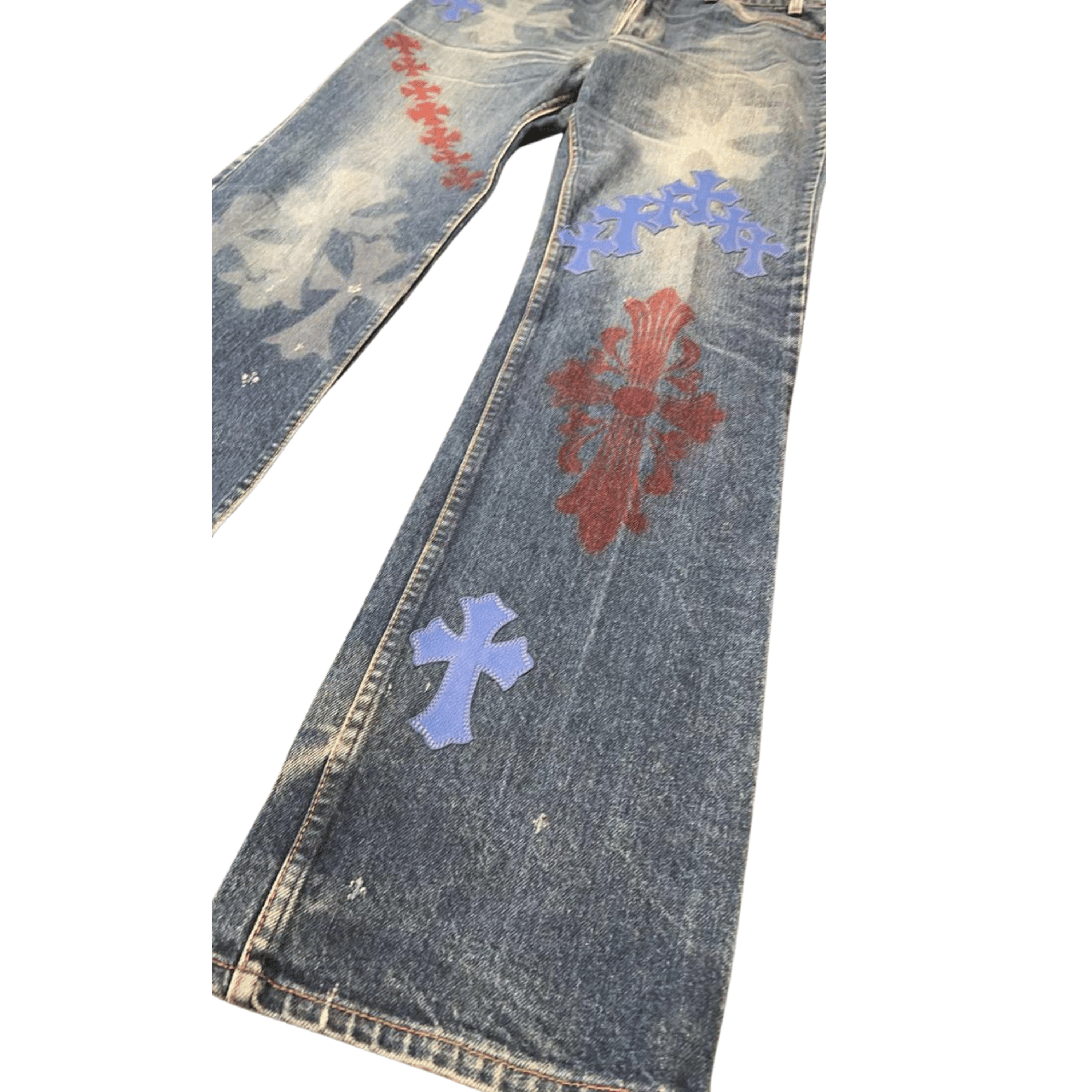 Chrome Hearts CHROME HEARTS Stencil Cross Patch Jeans Size US 33 - 6 Thumbnail