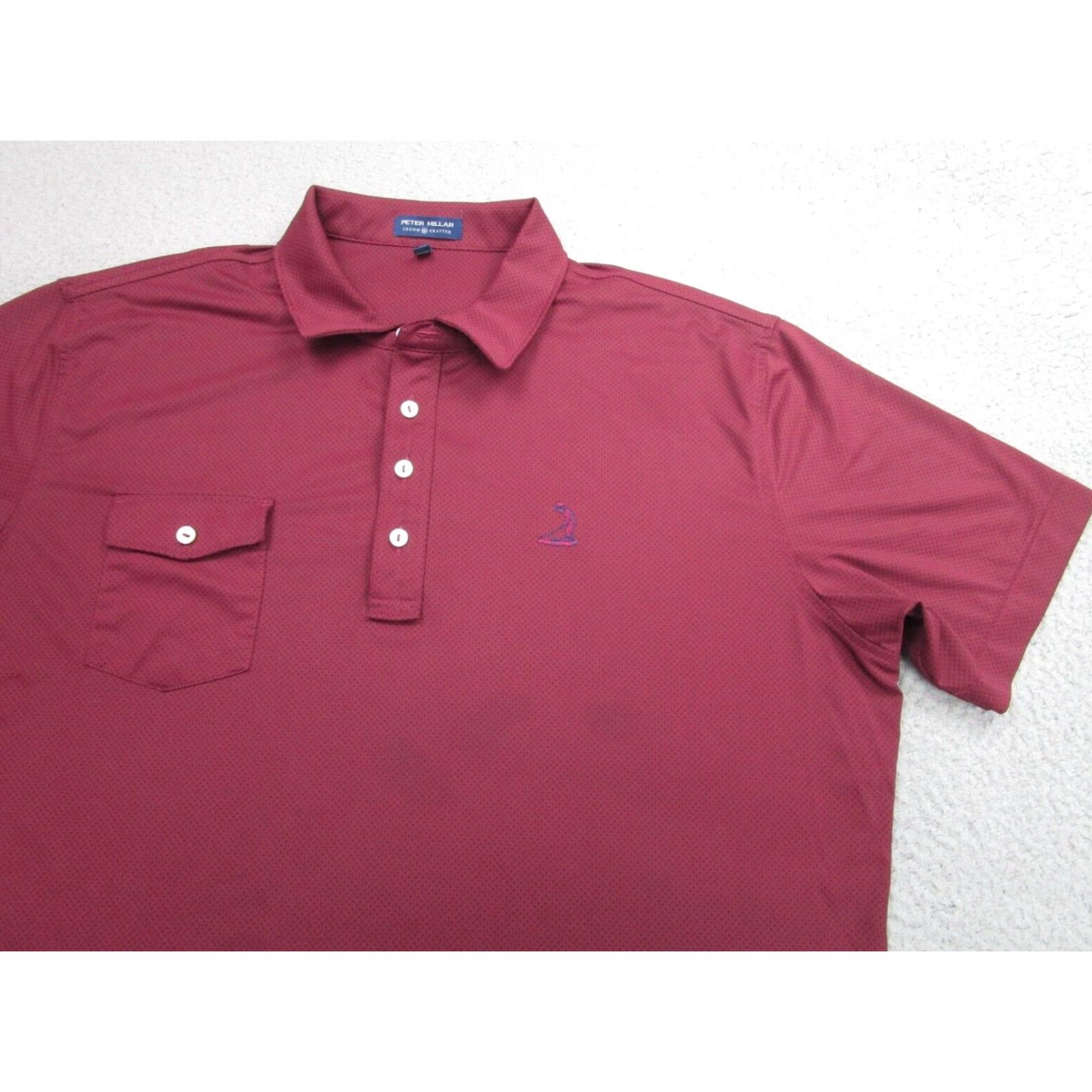 Peter Millar Peter Millar Polo Shirt Mens XL Red Polka Dot Crown Crafted Golf Adult Spots Embroidered Logo Short Sleeve Collared Easy Care Summer Comfort - Mens Size US XL / EU 56 / 4 - 2 Thumbnail