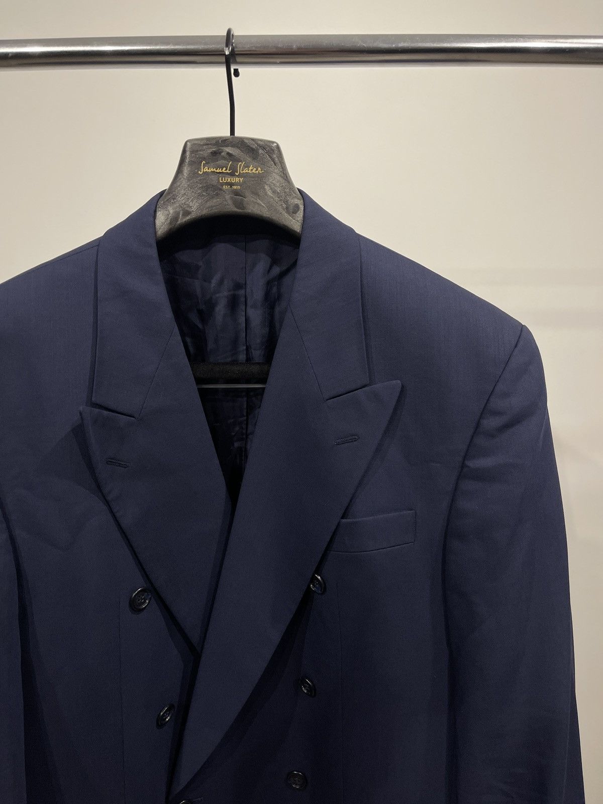 C&A Vintage double-breasted blazer classic jacket dark blue c&a Size 44R - 2 Thumbnail