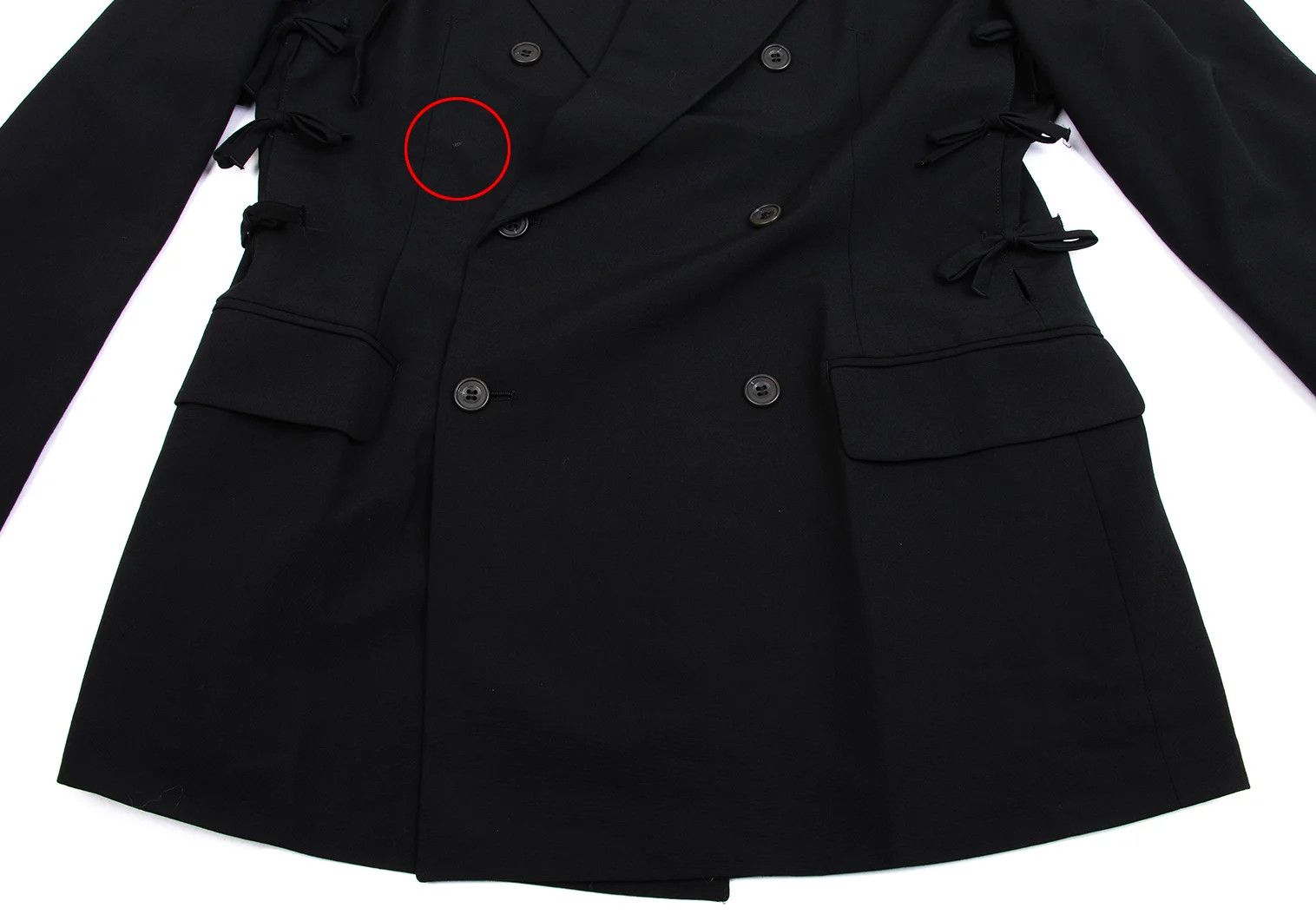 Jean Paul Gaultier Ribbon-Detach Design Wool Jacket in Black Size 50 Size US M / EU 48-50 / 2 - 9 Thumbnail