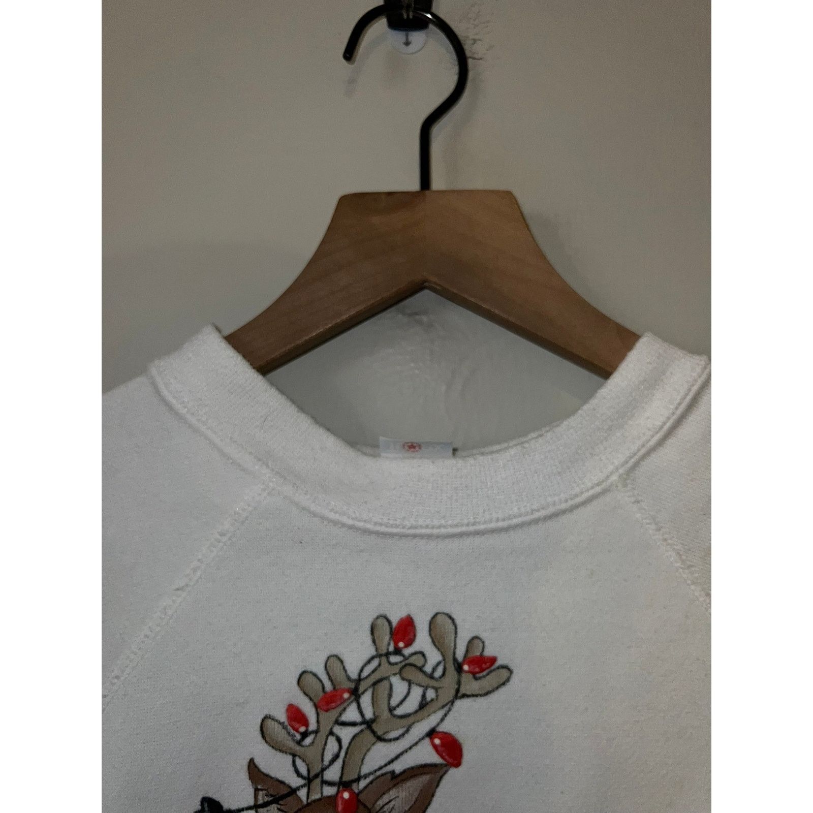Tultex Vintage Reindeer Sweatshirt Tultex White Christmas 80s L Size US L / EU 52-54 / 3 - 8 Thumbnail