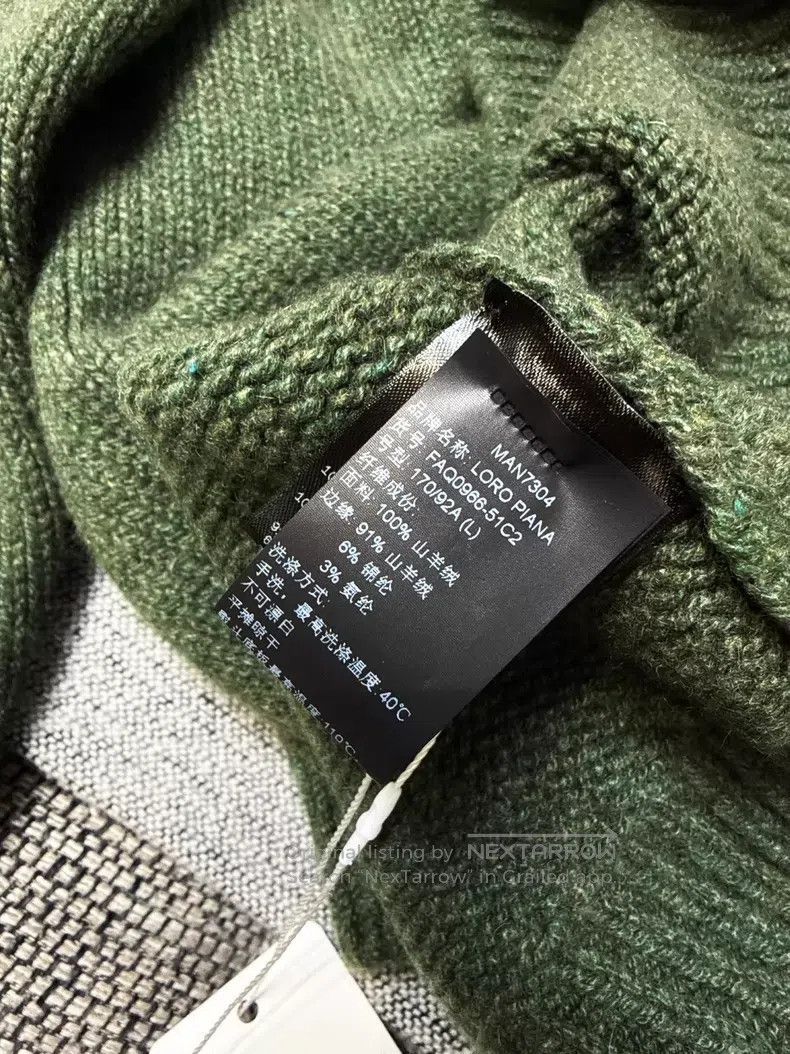 Loro Piana Loro Piana Carezza olive green round neck cashmere sweater Size L / US 10 / IT 46 - 5 Thumbnail