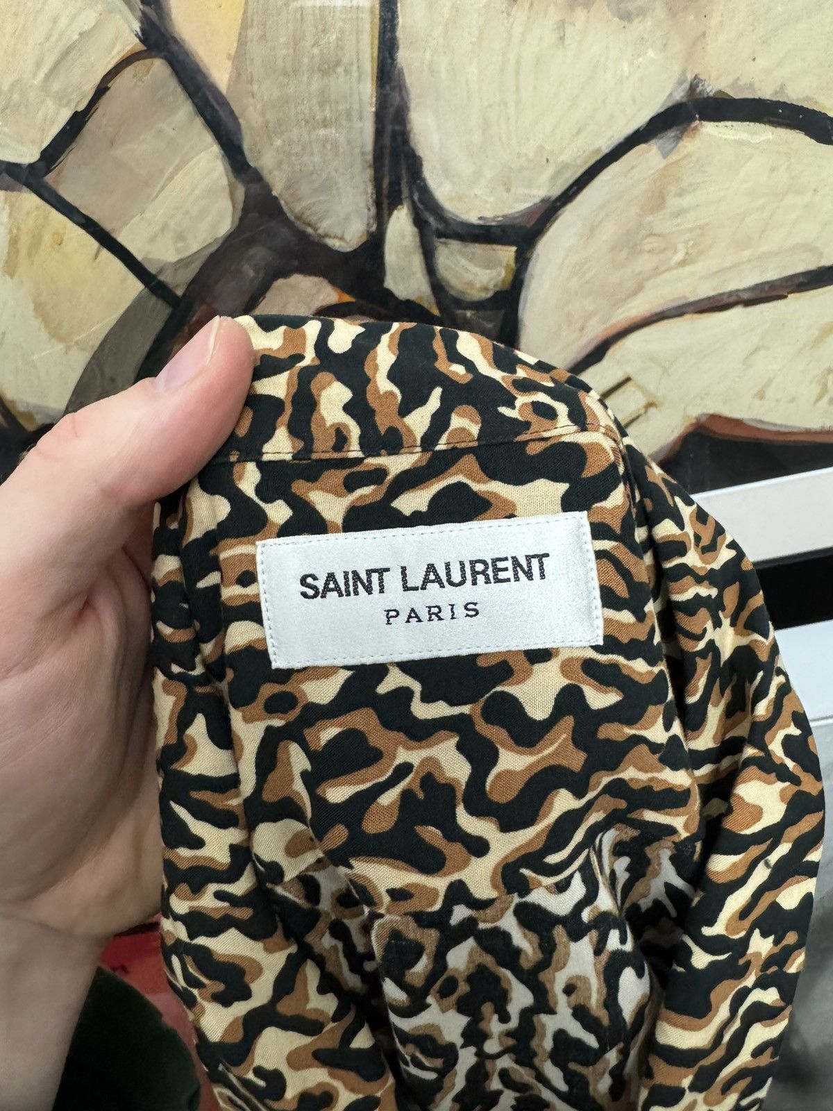 Saint Laurent Paris FW20 Saint Laurent Leopard Camo Viscose Shirt SLP Designer Size US XL / EU 56 / 4 - 4 Thumbnail