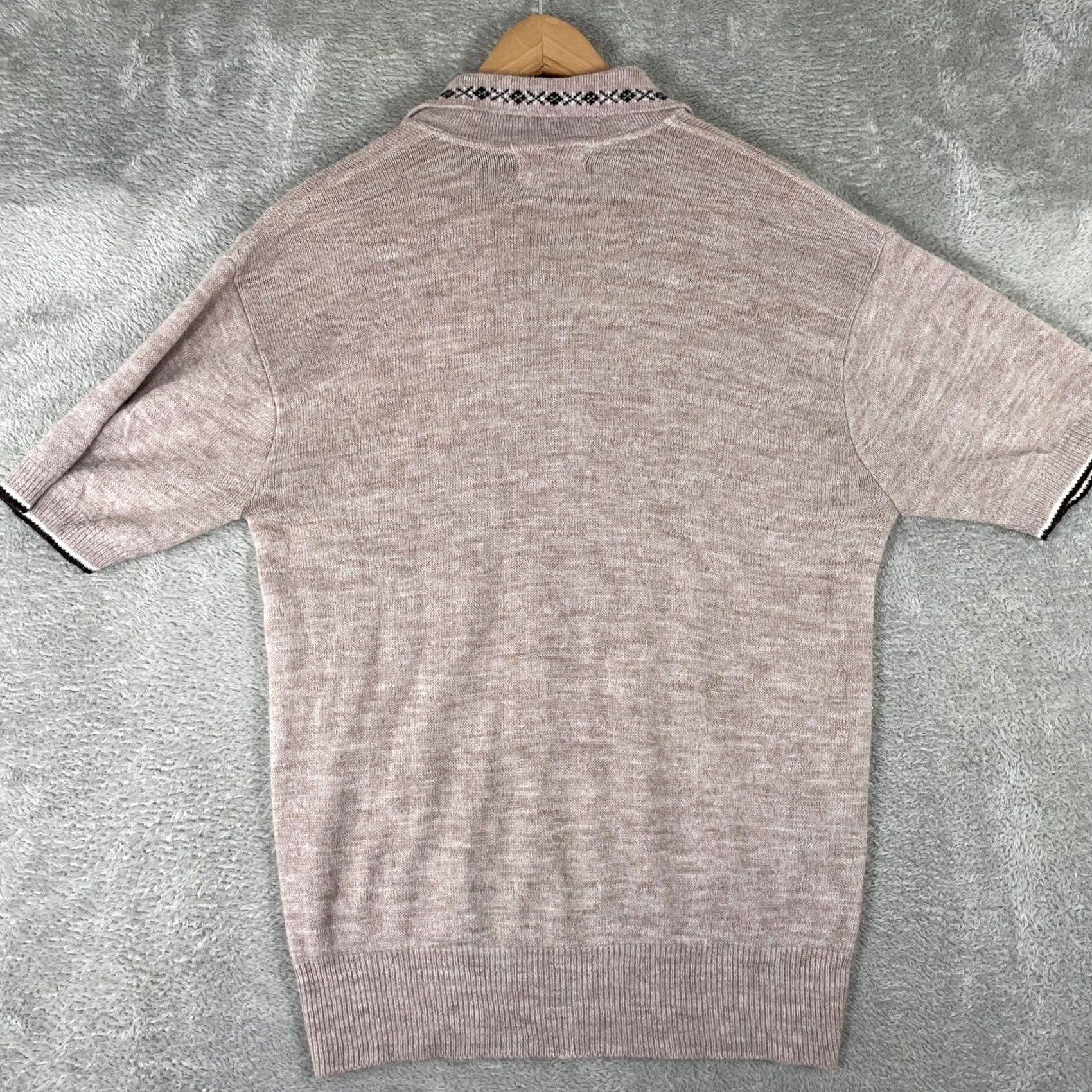 Vintage VINTAGE Revere Knit Polo Shirt Medium Tan Argyle Collar Orlon Pat Boone Mens Size US M / EU 48-50 / 2 - 4 Thumbnail