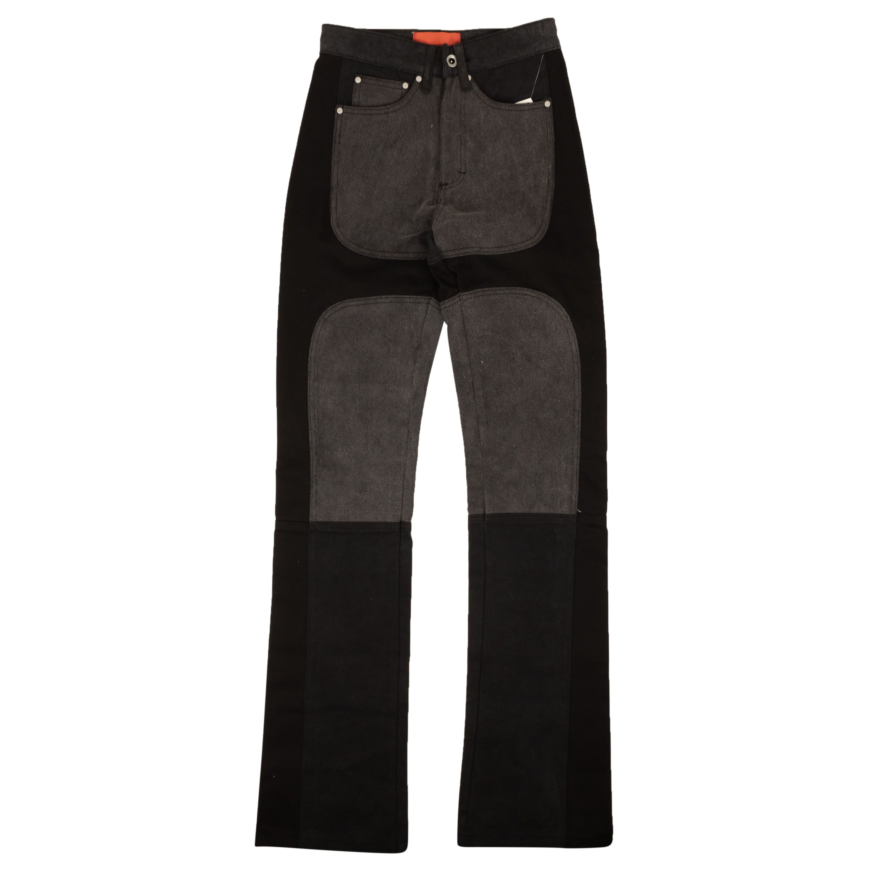 image of Who Decides War Coal Signature Denim Grey Patchwork Jeans Size 24, Men's