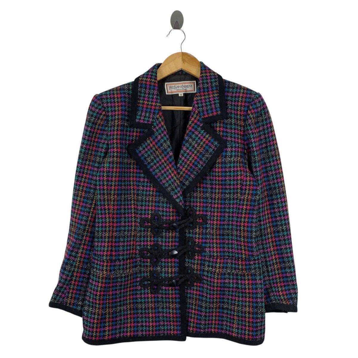 Yves Saint Laurent Vintage 90s YVES SAINT LAURENT Ysl Femmes Plaid Blazer Coat Size M / US 6-8 / IT 42-44 - 1 Thumbnail
