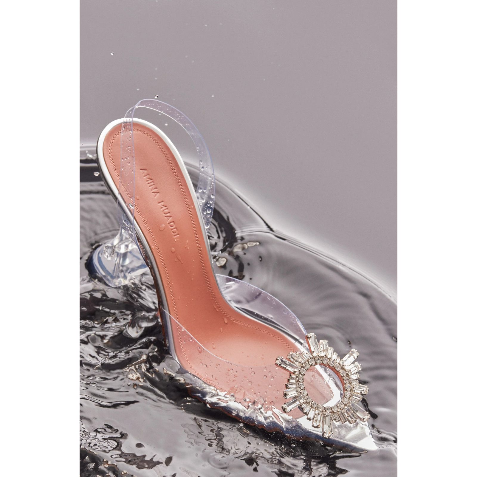 Amina Muaddi Begum Glass PVC Crystal Slingback Sandal Heel Pump 39.5 Size US 9.5 / IT 39.5 - 9 Thumbnail
