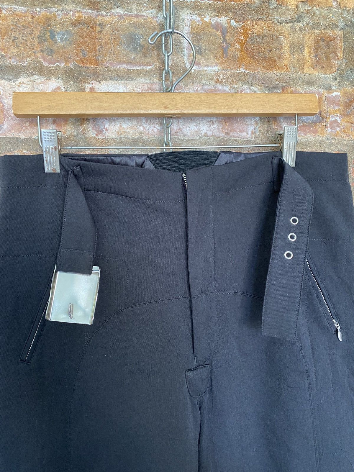 Jean Paul Gaultier AW03 JPG Homme Bondage padded Zipper rider pants Size US 34 / EU 50 - 12 Thumbnail