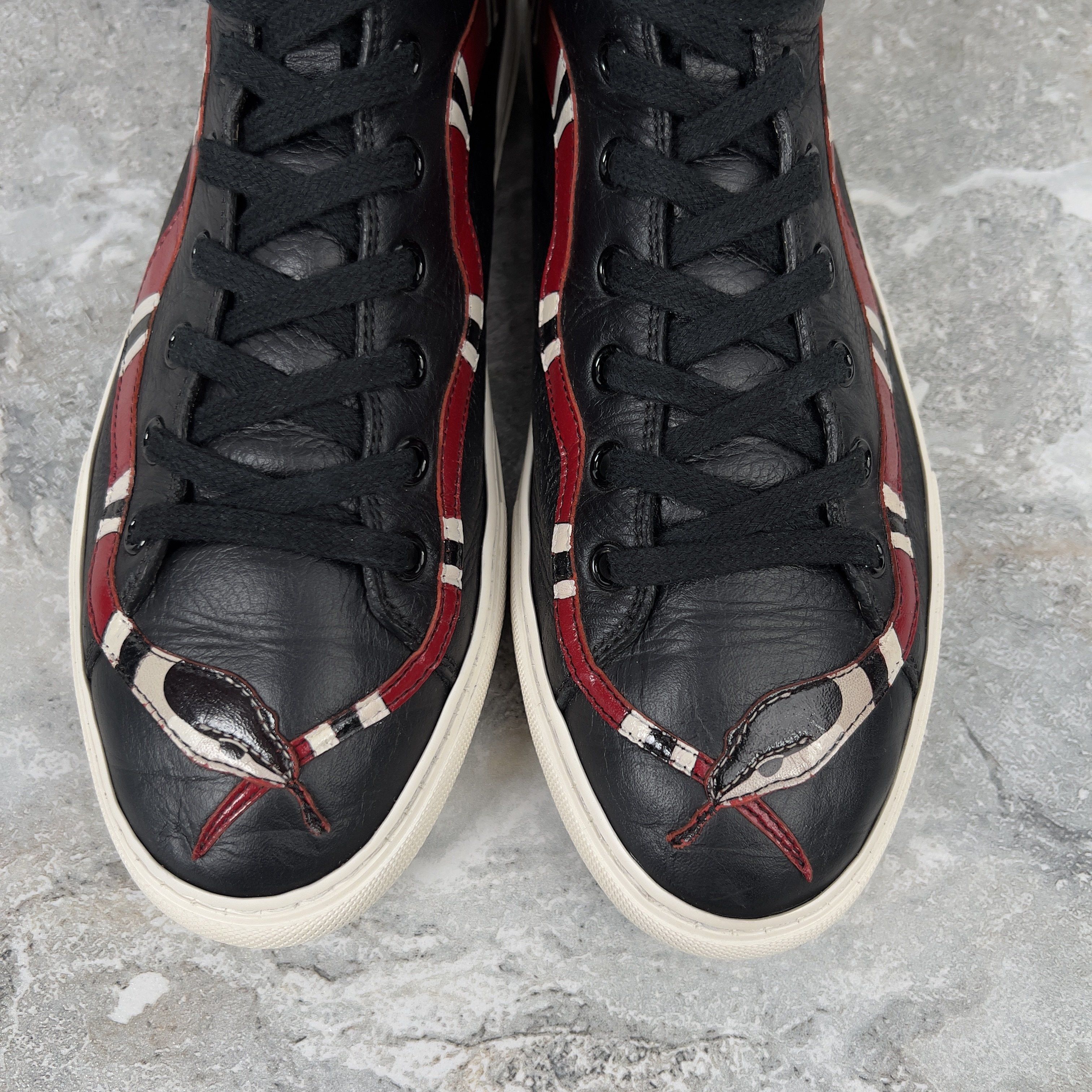 Gucci Gucci Major Snake High Top Sneakers Leather Size US 7 / IT 37 - 5 Thumbnail