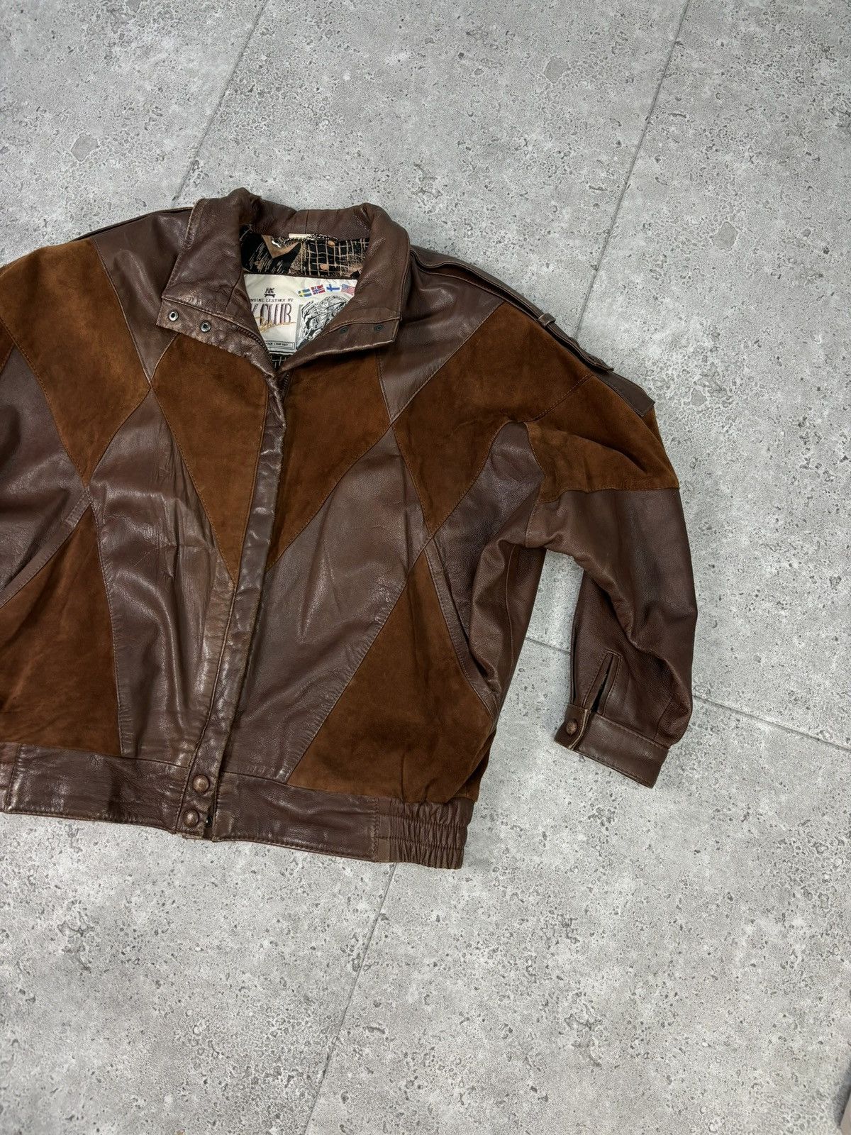 Japanese Brand × Vintage 2000s Japanese Patchwork Leather Jacket Avant Garde Brown Size US M / EU 48-50 / 2 - 2 Thumbnail
