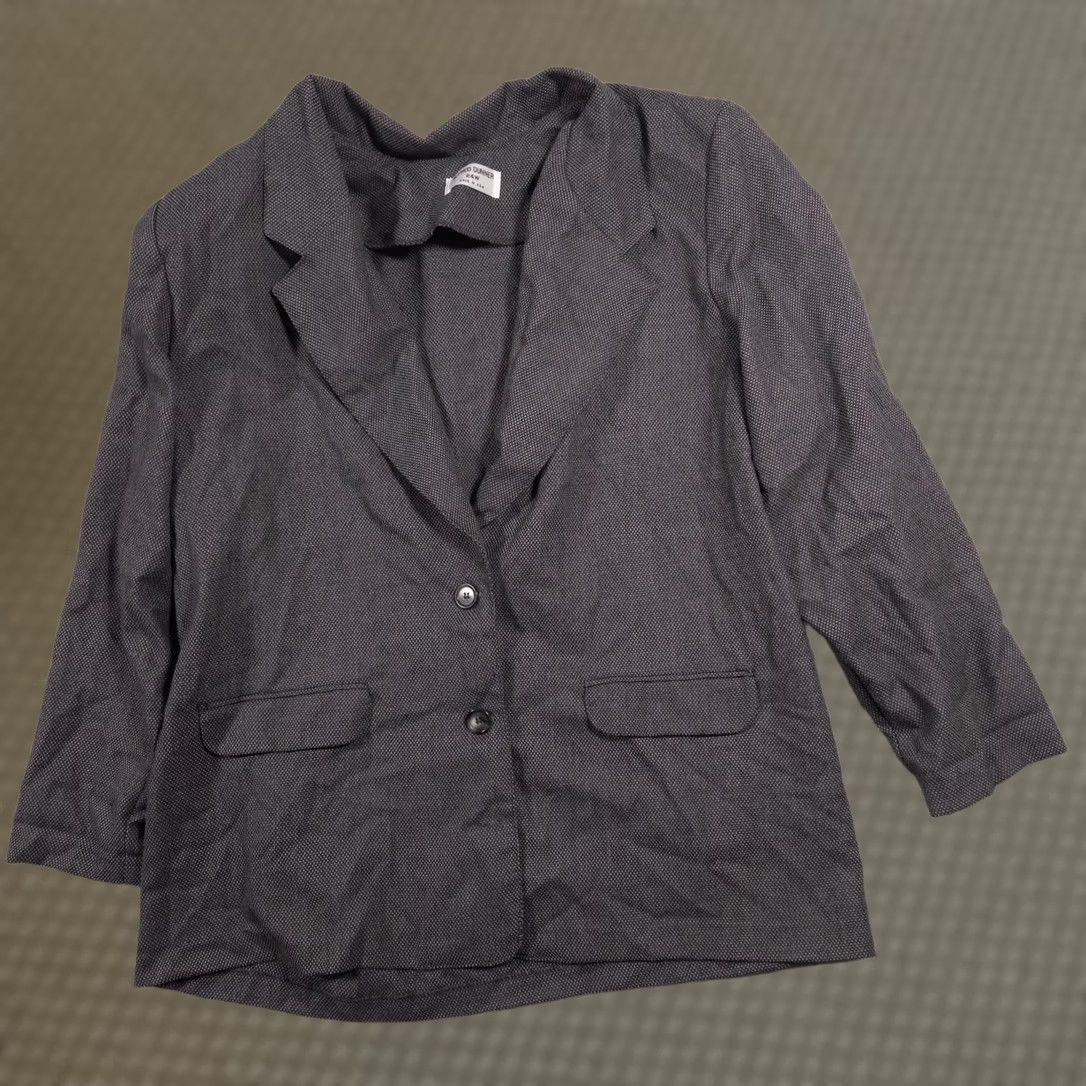 Vintage VINTAGE Alfred Dunner Blazer Womens 24W Gray Polka Dot Two Button Jacket Plus Made USA Size 4XL / US 24-26 - 1 Thumbnail