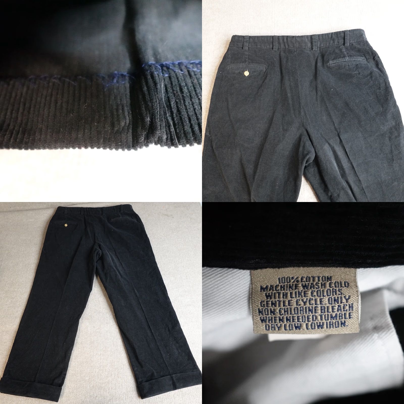 Bills Khakis Bills Khakis Pants 38 x 29 Black Solid Cuffed Mens Straight Front Flat Front Casual Khakis Size US 38 / EU 54 - 8 Thumbnail