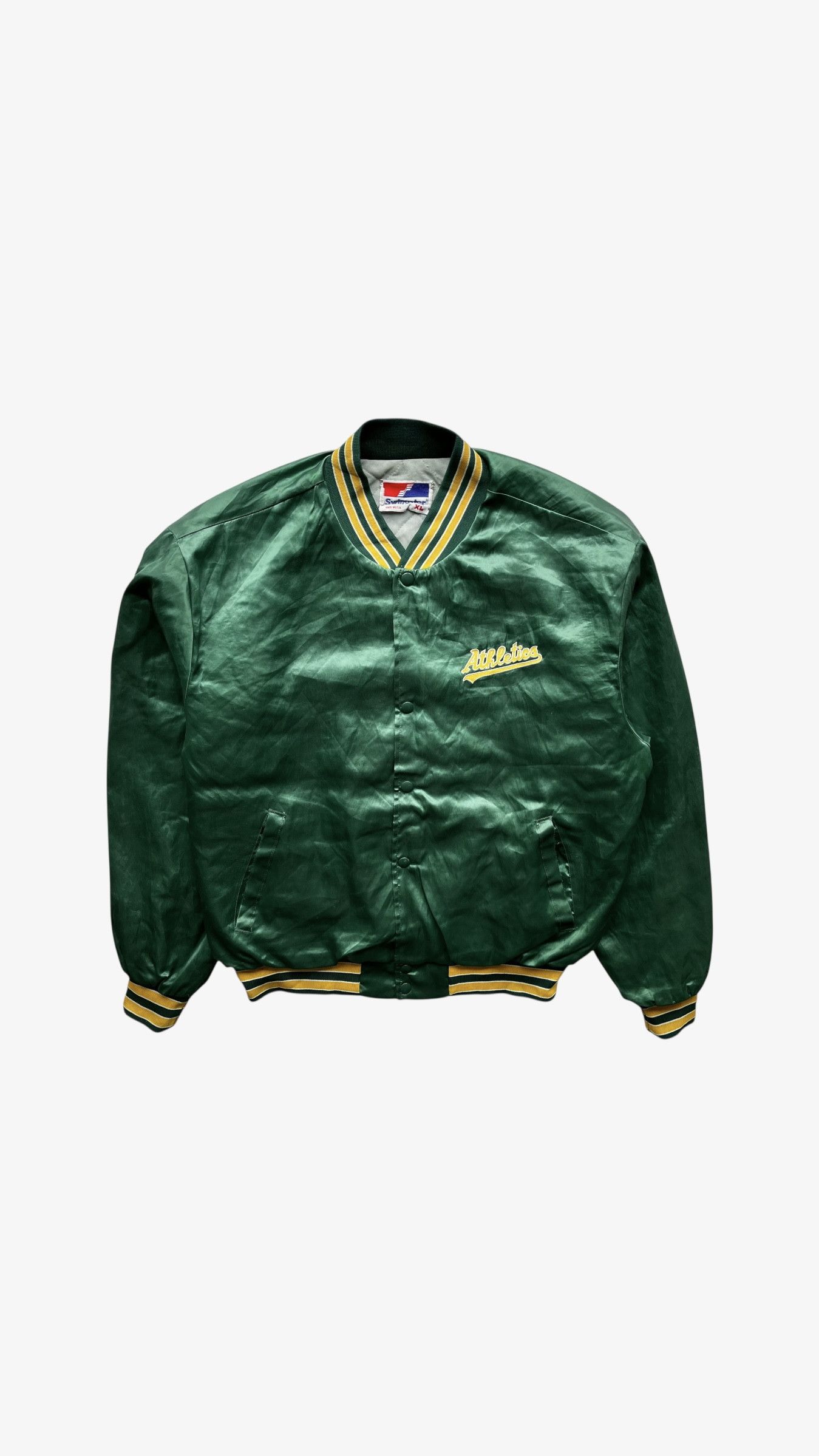 Swingster Vintage 80s Swingster MLB Oakland Athletics Varsity Jacket Size US XL / EU 56 / 4 - 1 Thumbnail