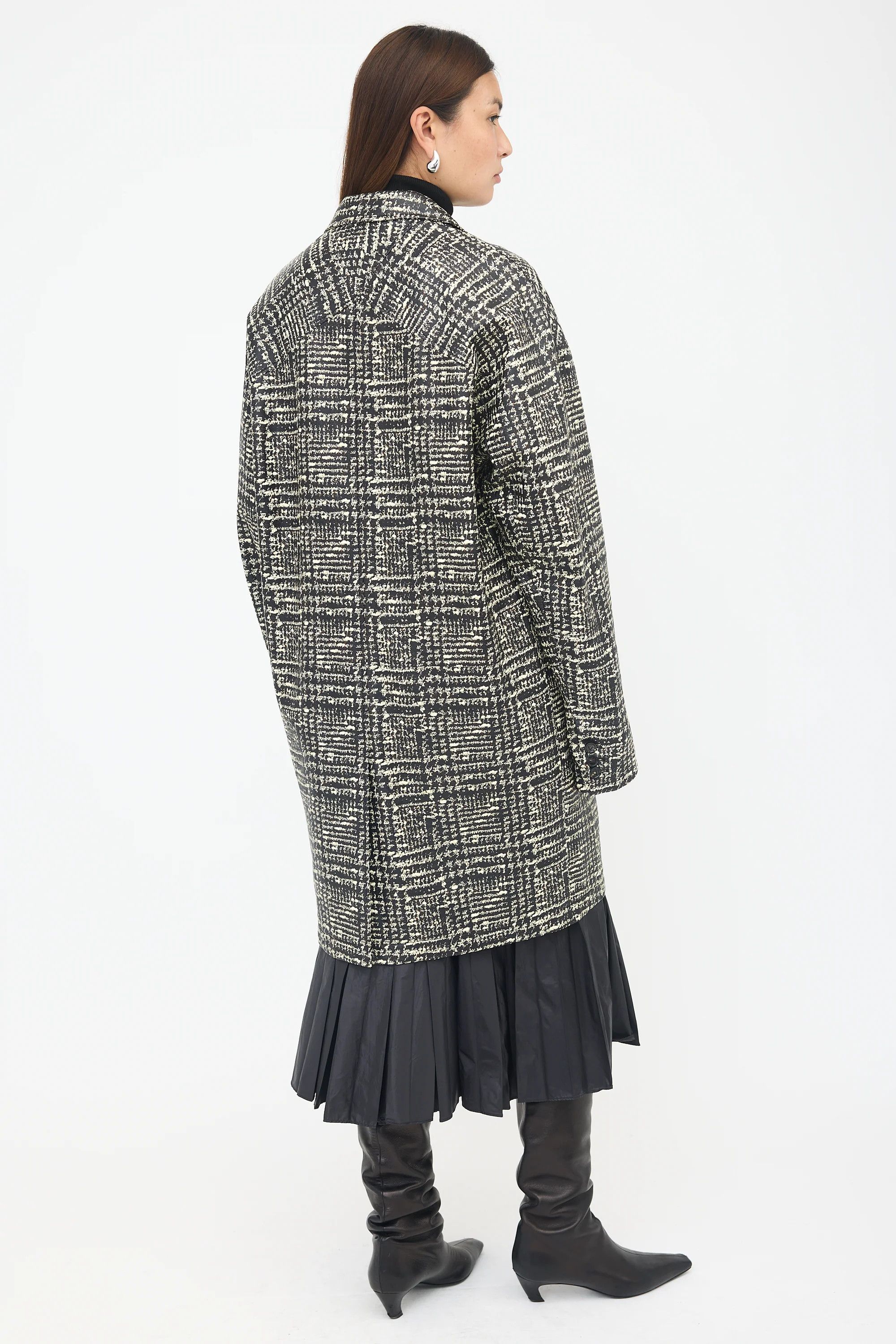 Bottega Veneta Printed Leather Prince of Wales Coat Size M / US 6-8 / IT 42-44 - 5 Thumbnail