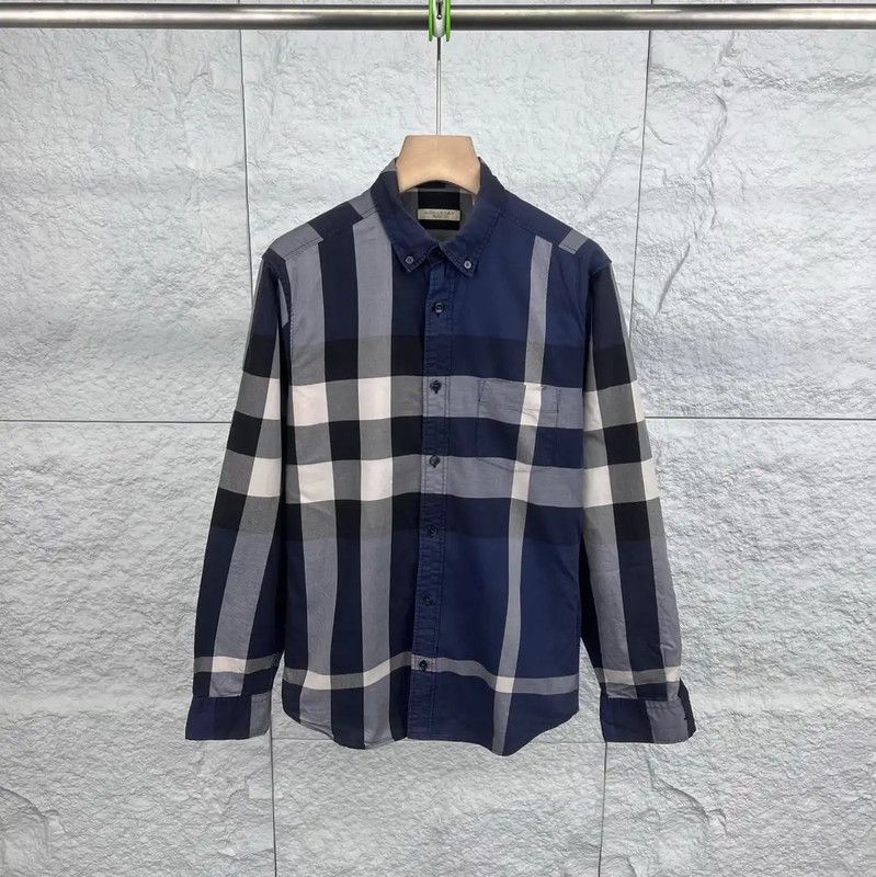 Burberry Burberry Blue Cotton Long Sleeve Shirt Size US S / EU 44-46 / 1 - 1 Thumbnail