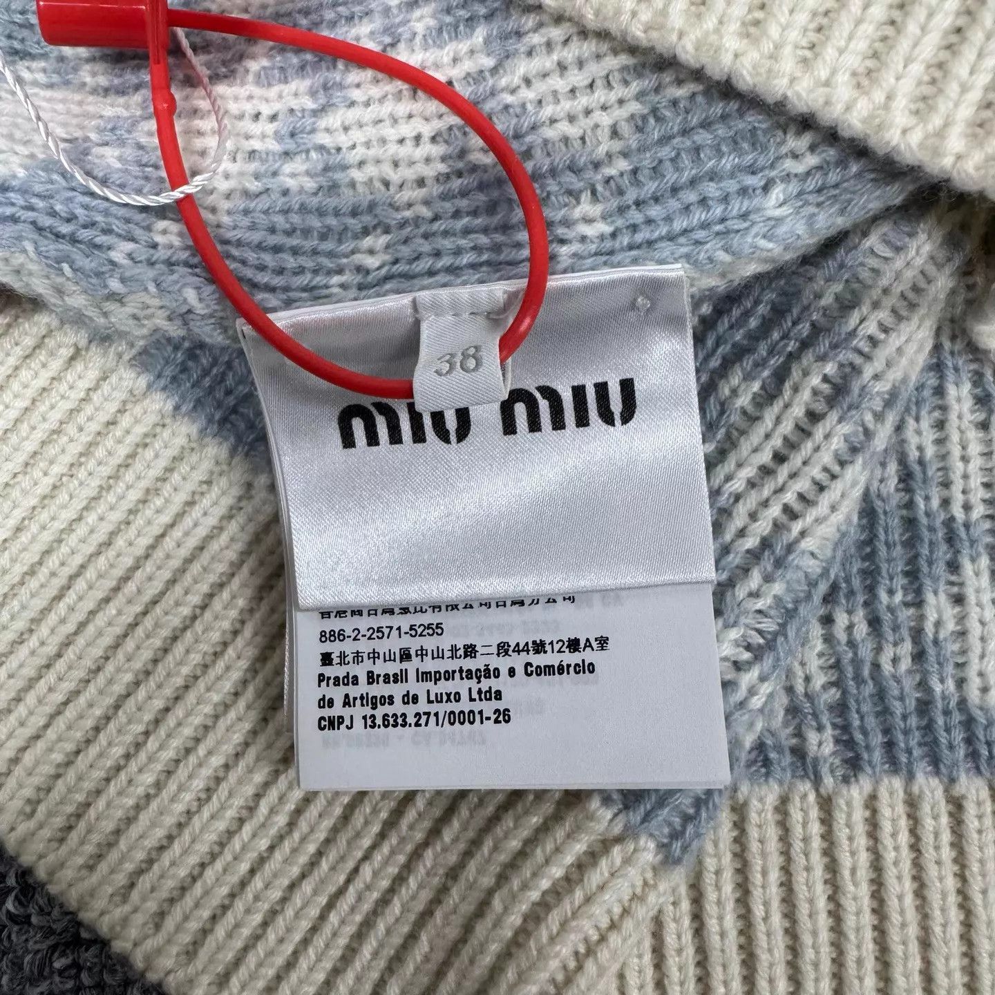 Miu Miu MIU MIU Blue White Plaid Embrd Knit Short Top Women 38 99New Size XS / US 0-2 / IT 36-38 - 6 Thumbnail