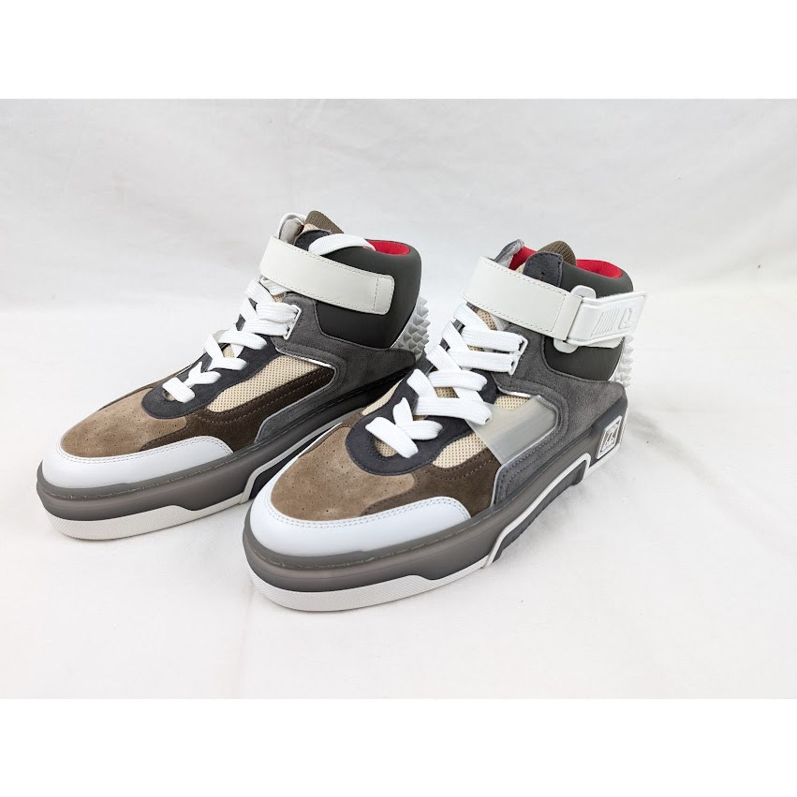 Christian Louboutin o1rshd1 Astroloubi Mid Flat Sneakers Saharienne/Smoke Grey Size US 12 / EU 45 - 8 Thumbnail