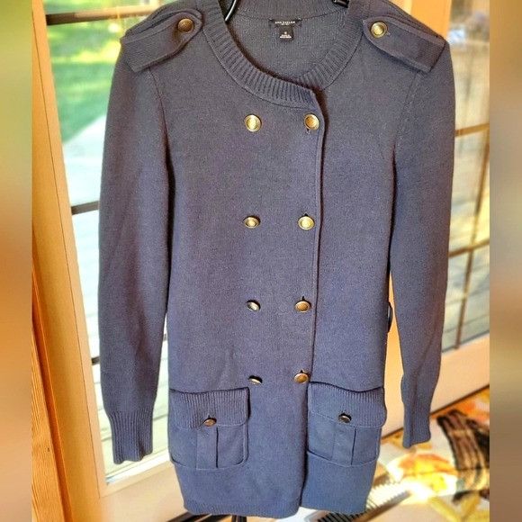 Ann Taylor Ann Taylor Dark Gray Button w Pockets Long Military Sz. S Sw Size S / US 4 / IT 40 - 1 Thumbnail