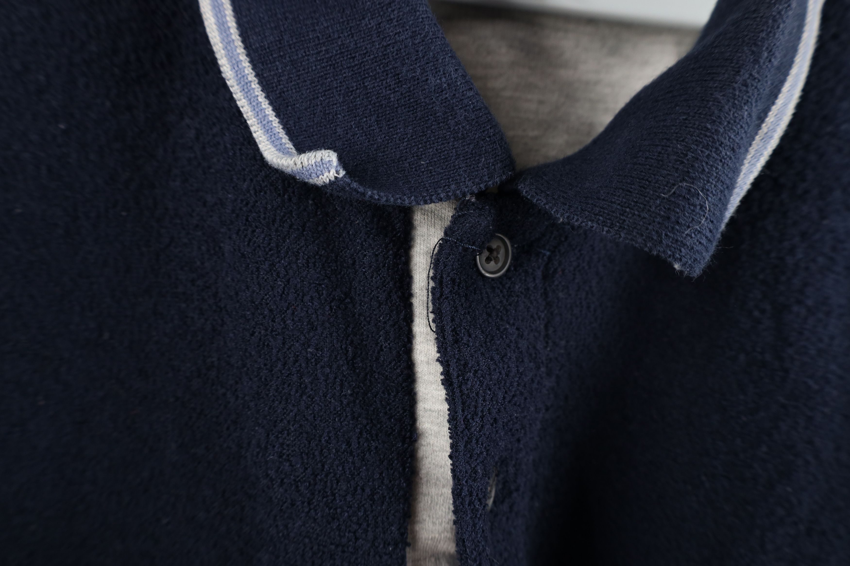 Vintage Vintage 90s Streetwear Terry Cloth Collared Sweatshirt Blue Size US XXL / EU 58 / 5 - 8 Thumbnail