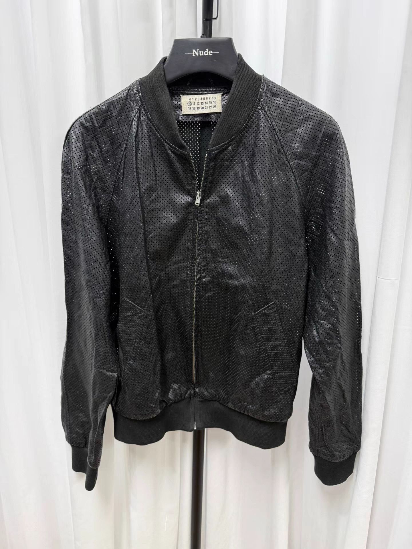 Maison Margiela Black Perforated Bomber Jacket Size M Size US M / EU 48-50 / 2 - 1 Thumbnail