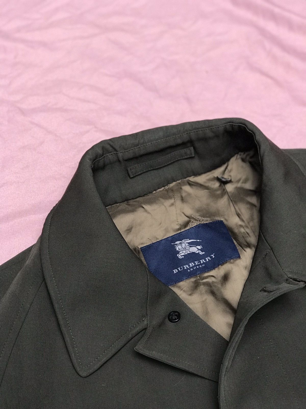 Burberry BURBERRY LONDON DARB GREEN PURE WOOL BALMACAAN RAINCOT Size US L / EU 52-54 / 3 - 7 Thumbnail