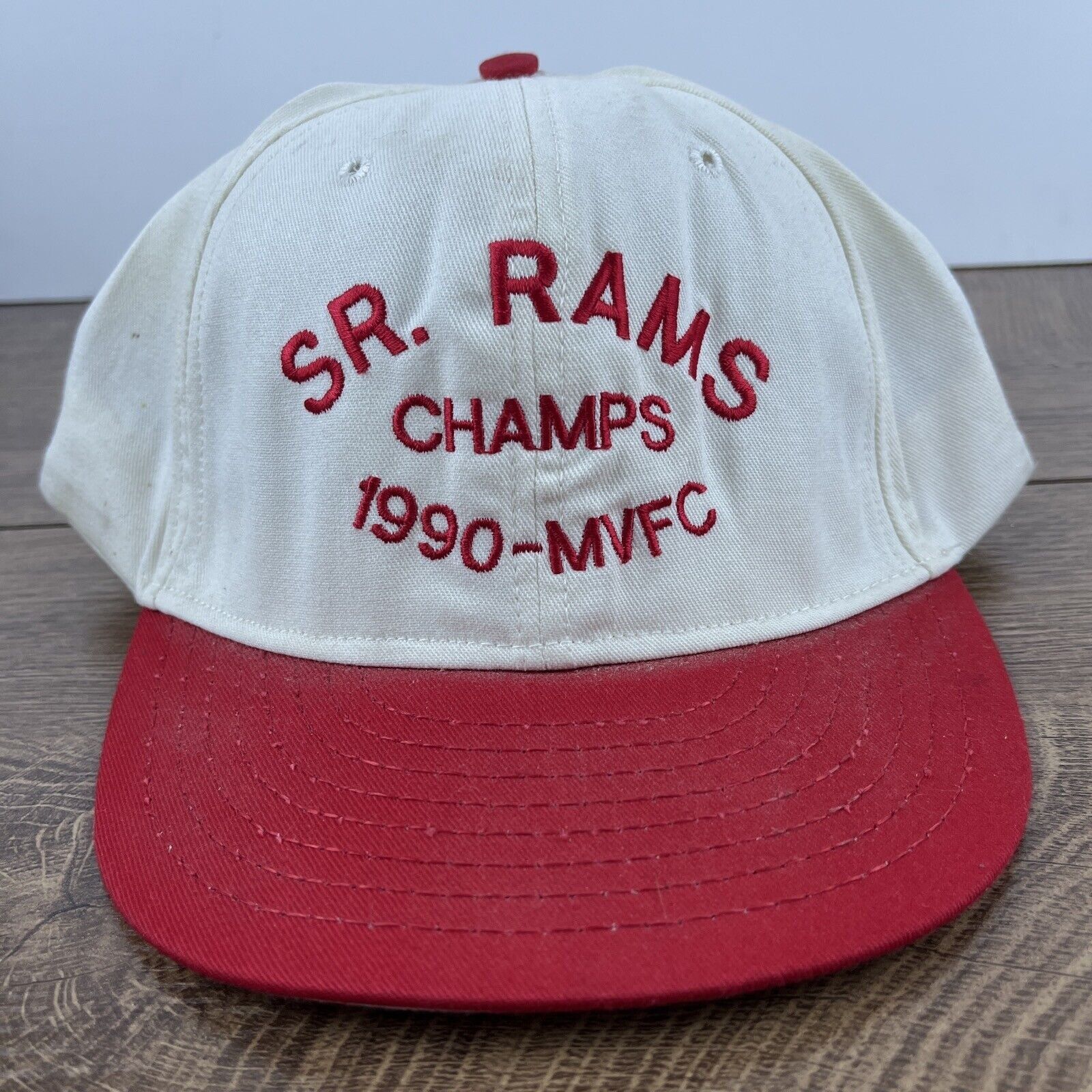 Other SR Rams Champs Hat 1990 MVFC White Hat Adjustable Snapback A Size ONE SIZE - 4 Thumbnail