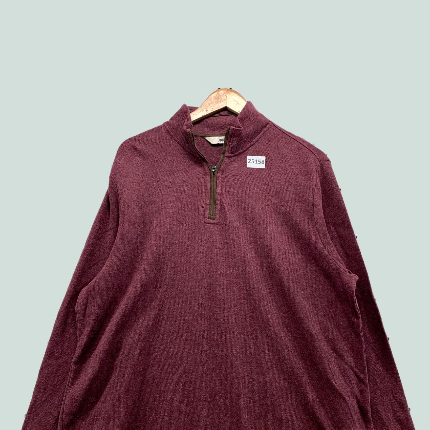 Joseph Abboud Joseph Abboud Mens Sweater 1/4 Zip Pullover Red Long Sleeve Knit Mock Neck L Adult Large Size US L / EU 52-54 / 3 - 1 Thumbnail
