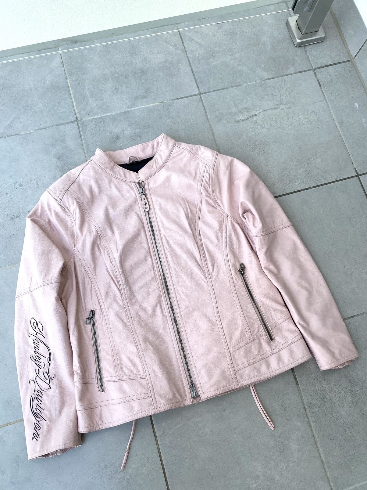 Harley Davidson Womens Pink Leather Jacket Harley Davidson Size XL / US 12-14 / IT 48-50 - 4 Thumbnail