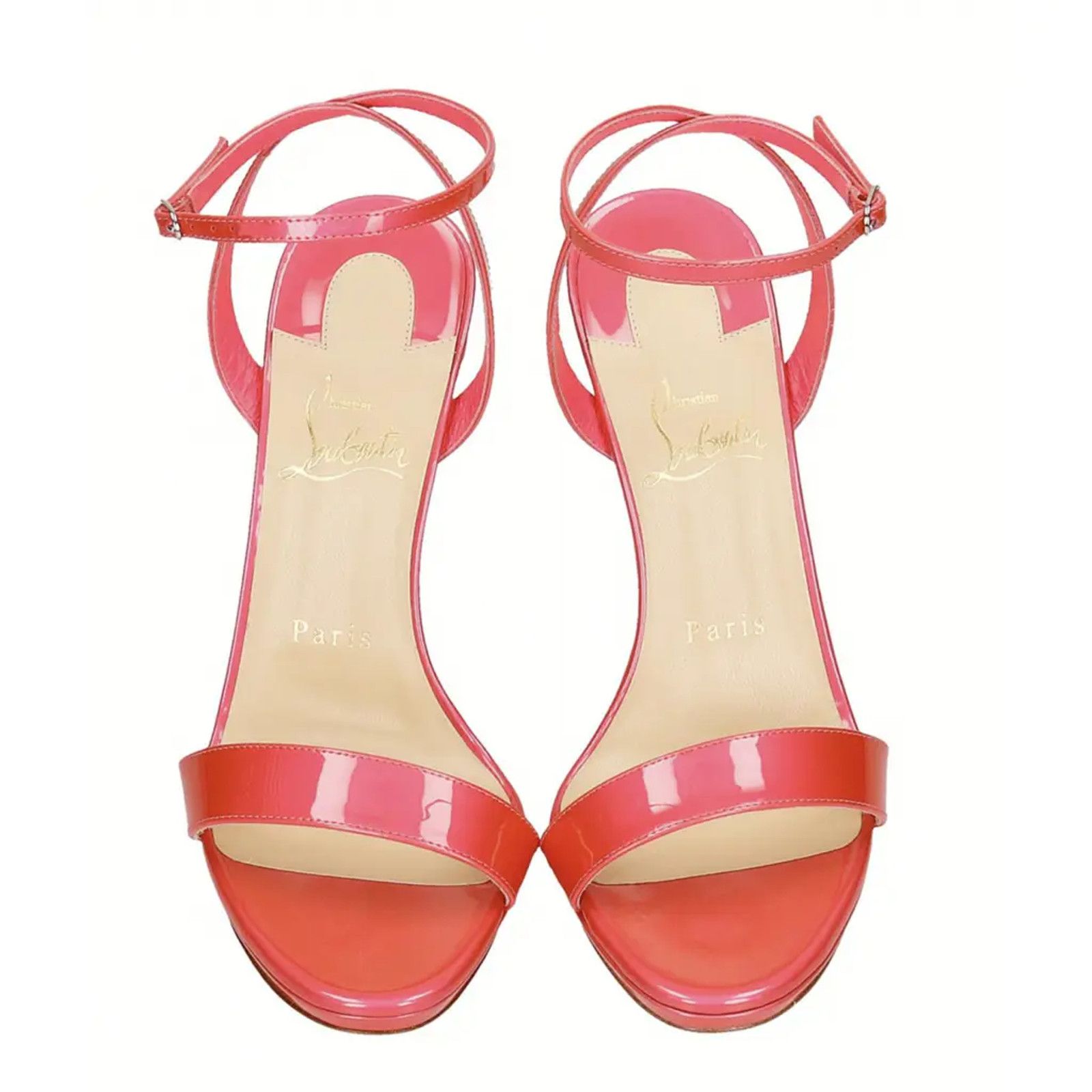 Christian Louboutin Loubi Queen 120 Florida Pink Ankle Strap Sandal Heel Pump 35 Size US 5 / IT 35 - 6 Thumbnail