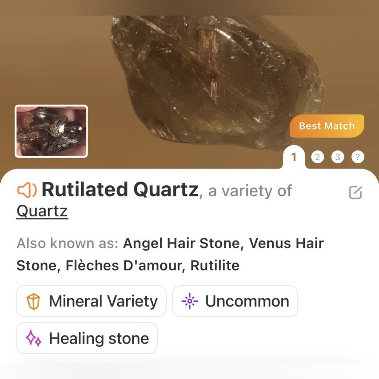 Handmade Handcrafted raindrop faceted rutilated quartz earrings Size ONE SIZE - 9 Thumbnail