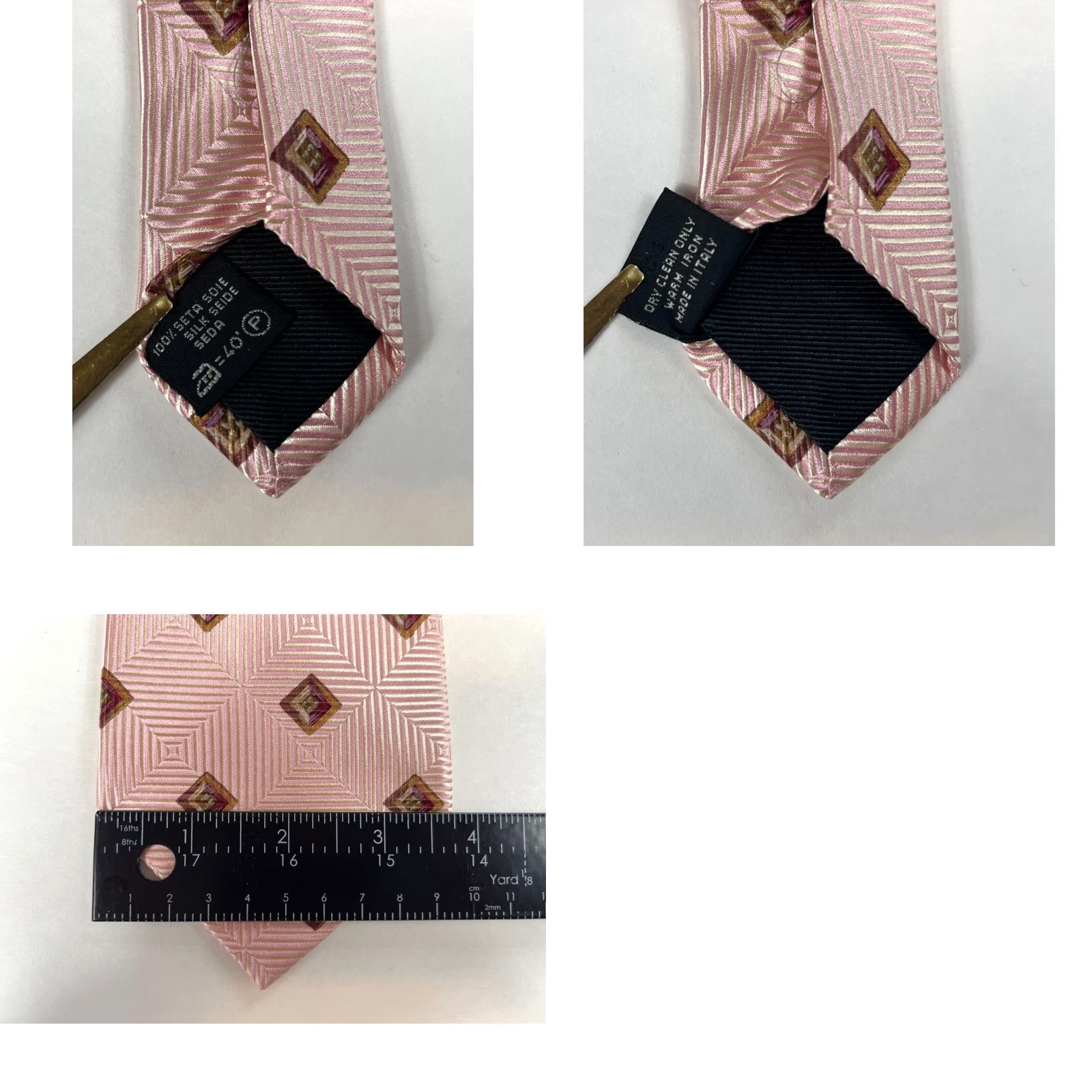 Ermenegildo Zegna VINTAGE Ermenegildo Zegna Silk Tie Geometric Textured Pink 57"-60" 3.75" Made in Italy Men’s Tie Geometric Silk Pink 58 3.75” Mens Silk Tie Size ONE SIZE - 8 Thumbnail