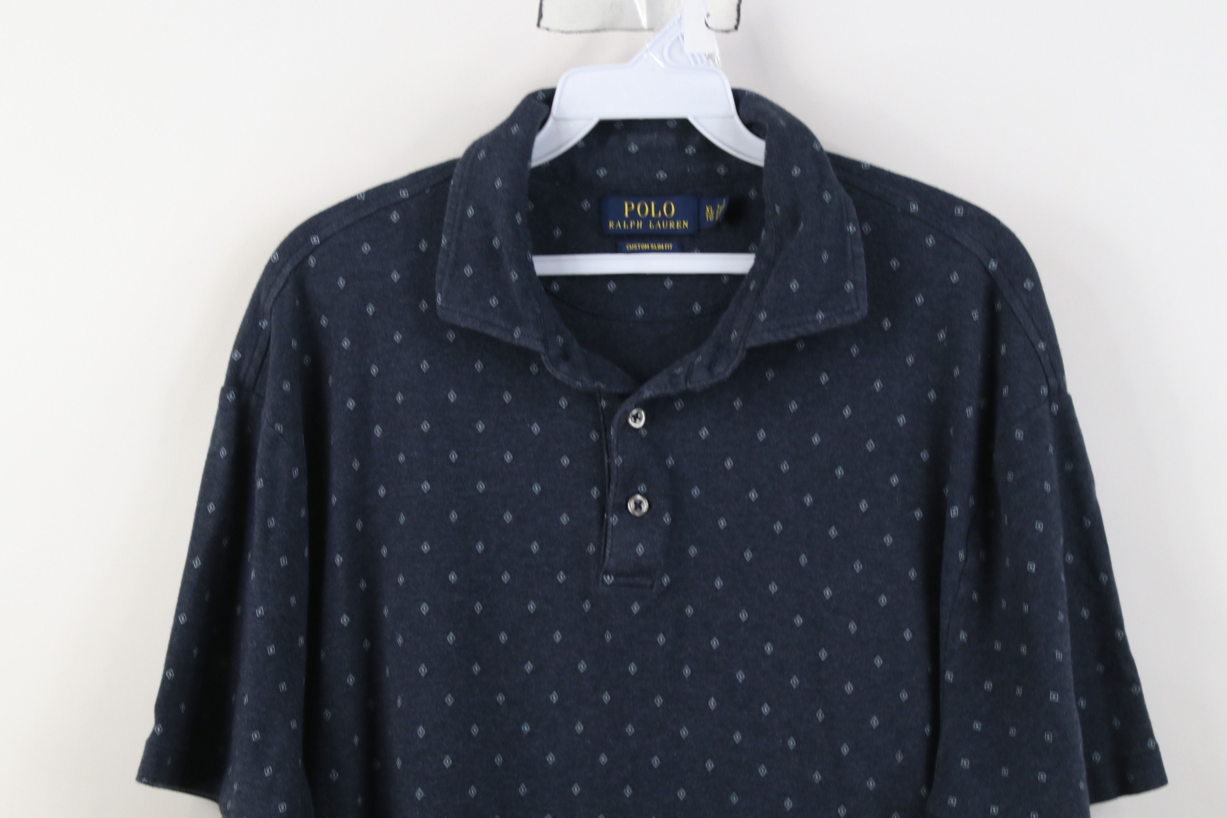 Polo Ralph Lauren Vintage Y2K Ralph Lauren Diamond Knit Golf Polo Shirt Blue Size US XL / EU 56 / 4 - 2 Thumbnail