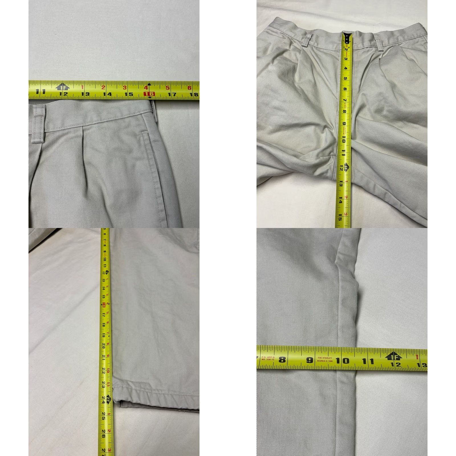Vintage L.L.Bean Chino Pants Natrual Fit Flannel Lined Khaki Tan 32x24 Mens Pleated Regular Pocket Zip Button Workwear Casual Winter Size US 32 / EU 48 - 8 Thumbnail