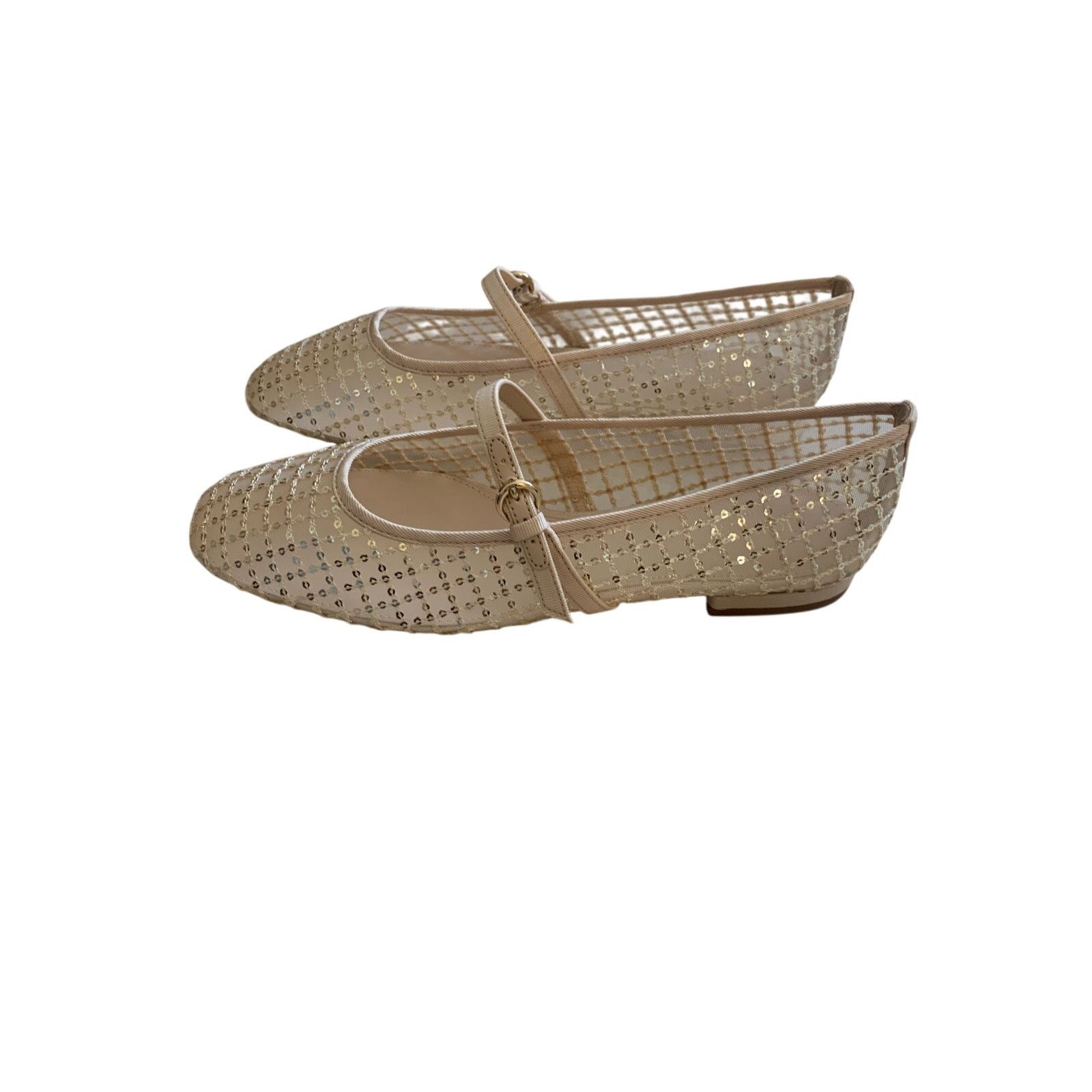 Anthropologie NWT J.Crew Gold Sequin Mary Jane Flats - Sizes 11 MSRP $148 Size US 11 / IT 41 - 3 Thumbnail