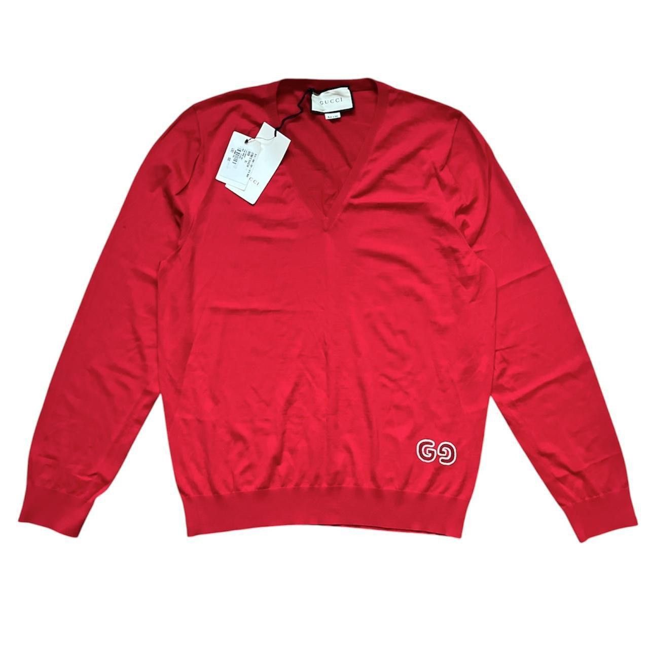 Gucci gucci GG logo red wool sweater Size US XL / EU 56 / 4 - 1 Thumbnail